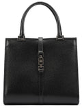 002 1065 Black Leather Jackie Tote Bag
