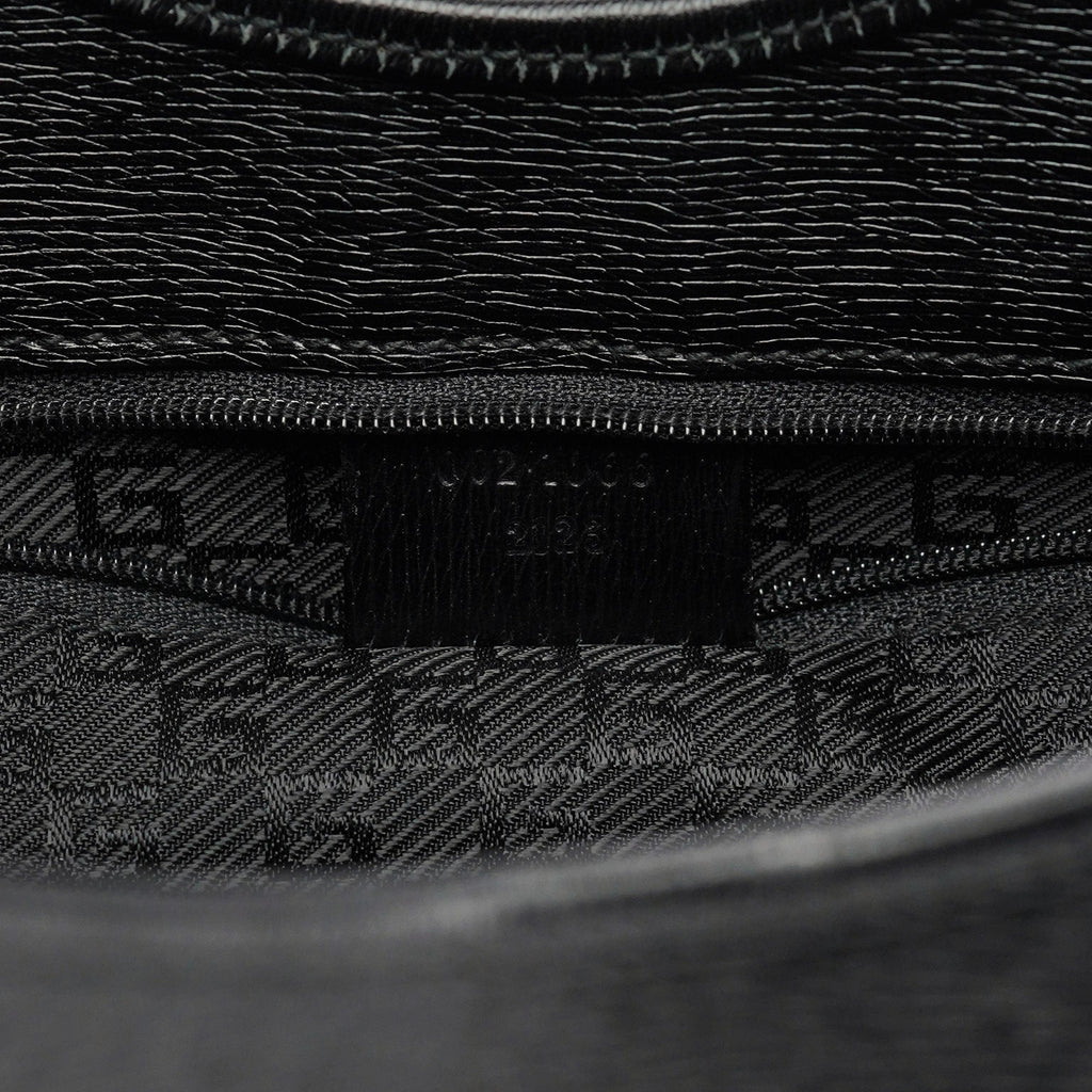 002 1066 Black Leather Jackie Shoulder Bag