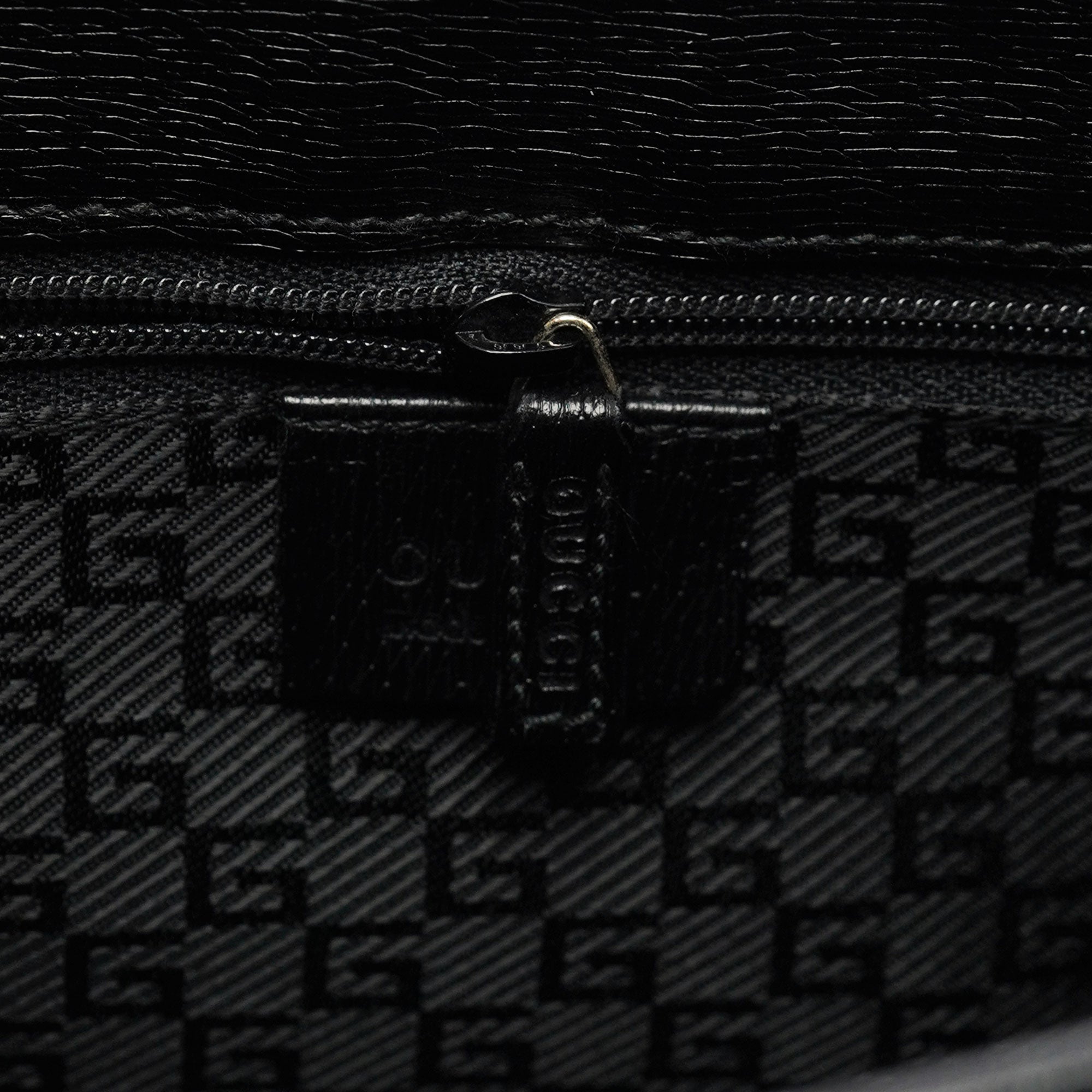 002 1066 Black Leather Jackie Shoulder Bag