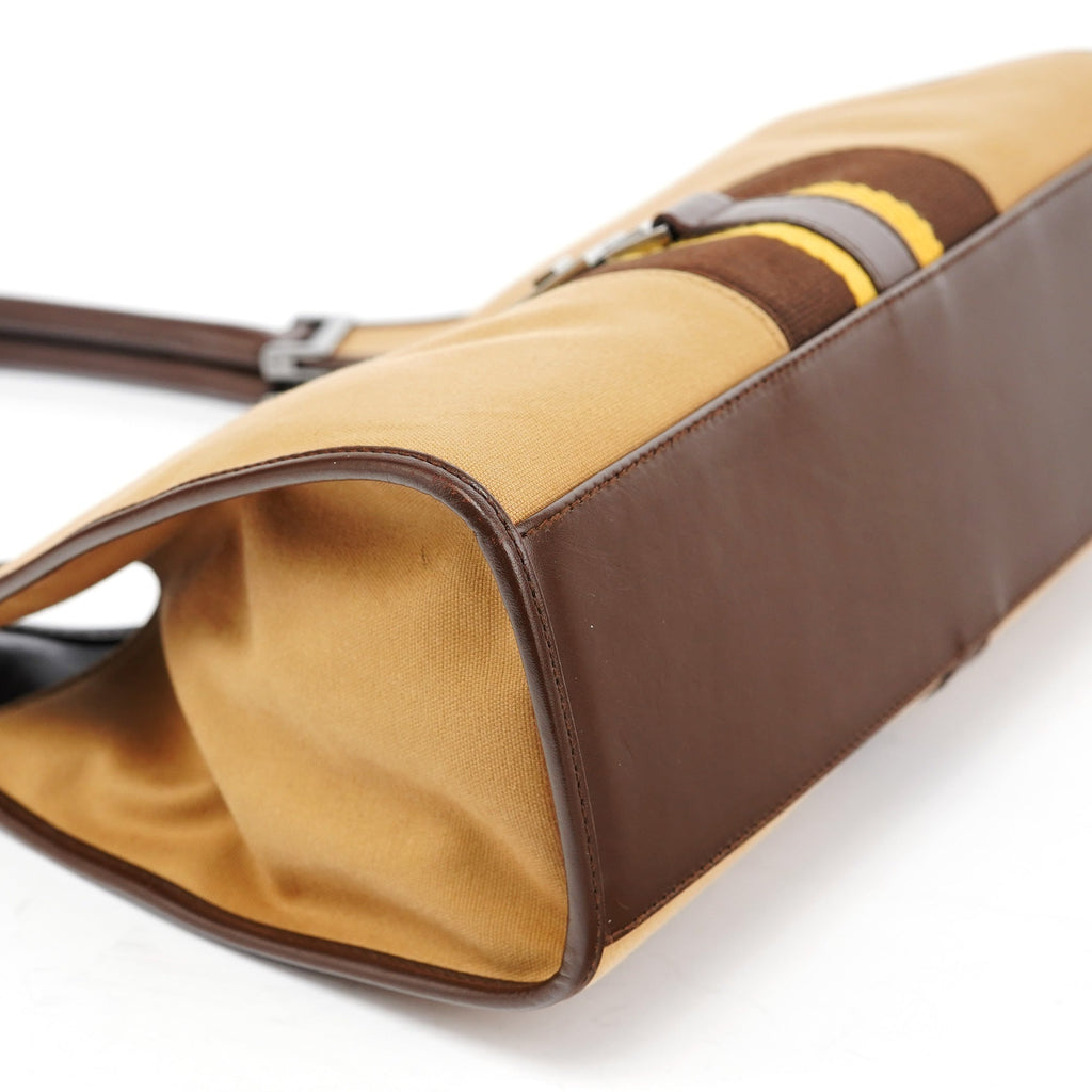 002 1067 Beige Canvas Jackie Shoulder Bag