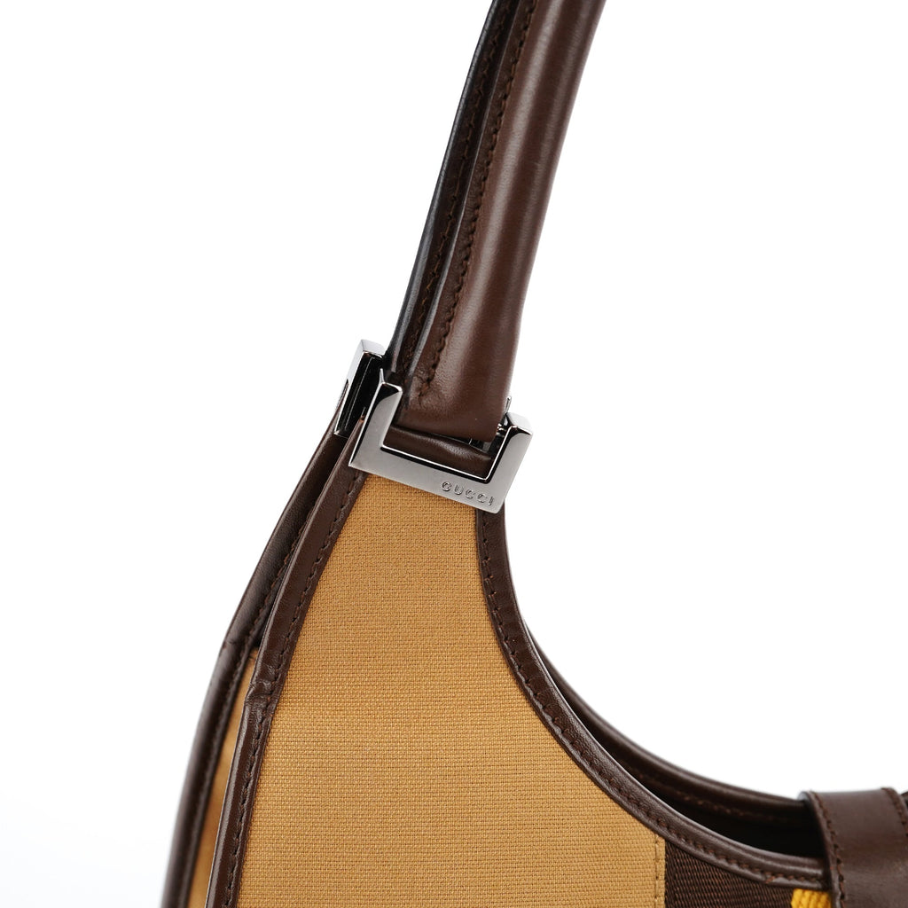 002 1067 Beige Canvas Jackie Shoulder Bag