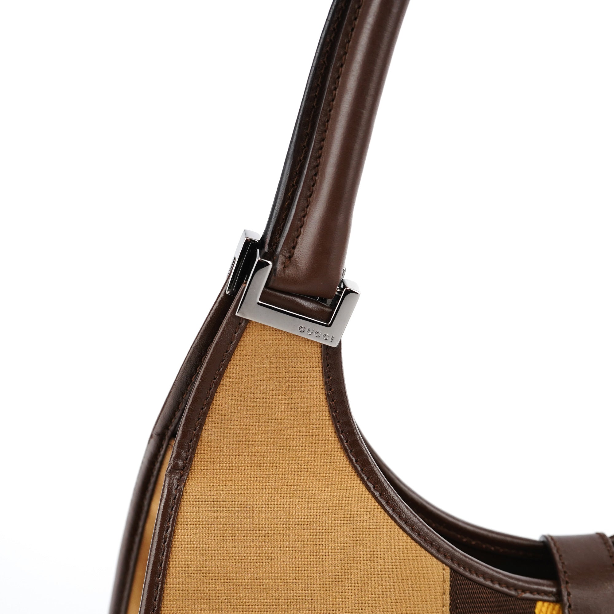 002 1067 Beige Canvas Jackie Shoulder Bag