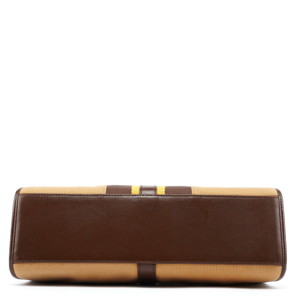 002 1067 Beige Canvas Jackie Shoulder Bag