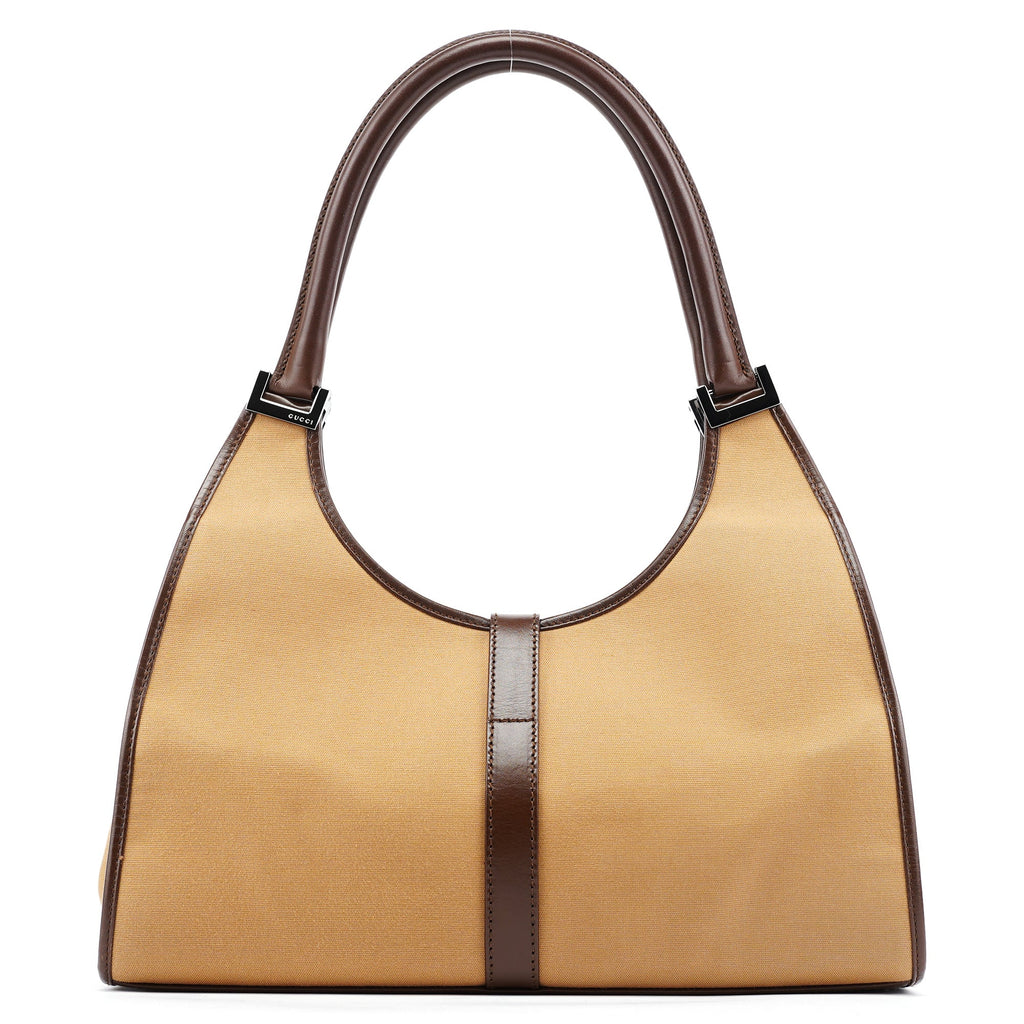 002 1067 Beige Canvas Jackie Shoulder Bag