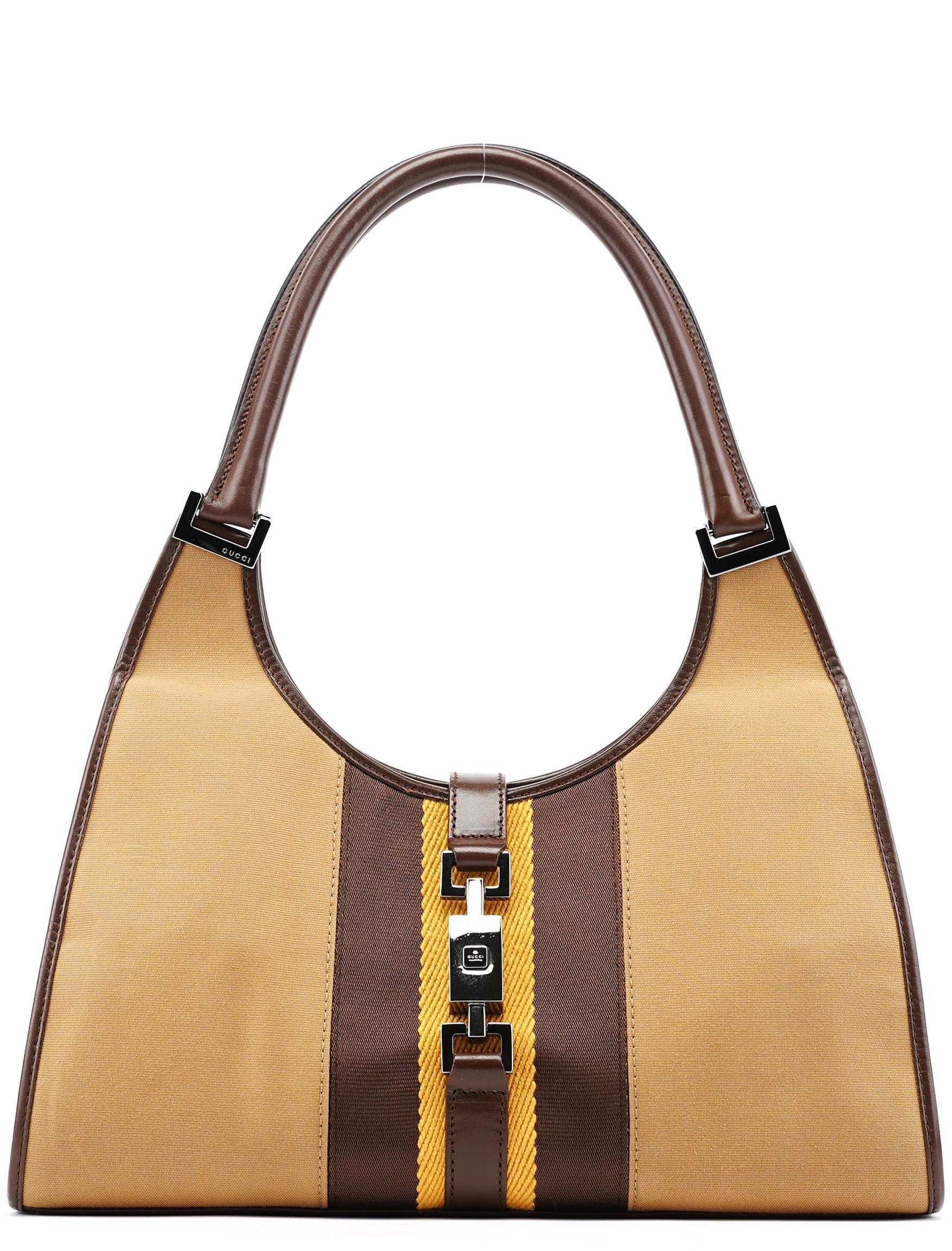 002 1067 Beige Canvas Jackie Shoulder Bag