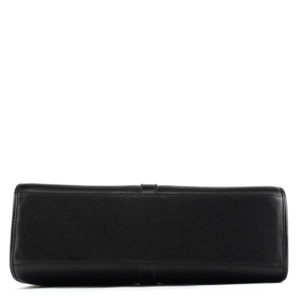 002 1067 Black Leather Jackie Shoulder Bag