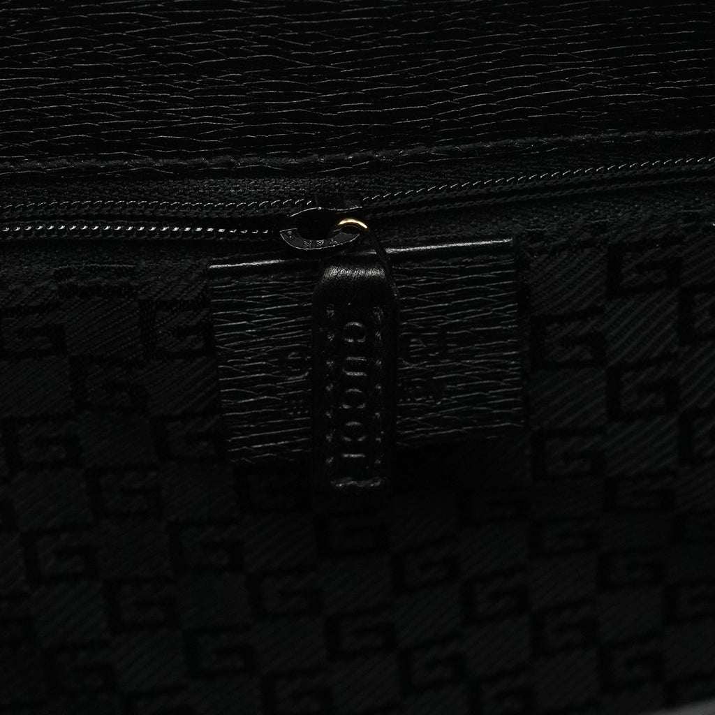 002 1067 Black Leather Jackie Shoulder Bag