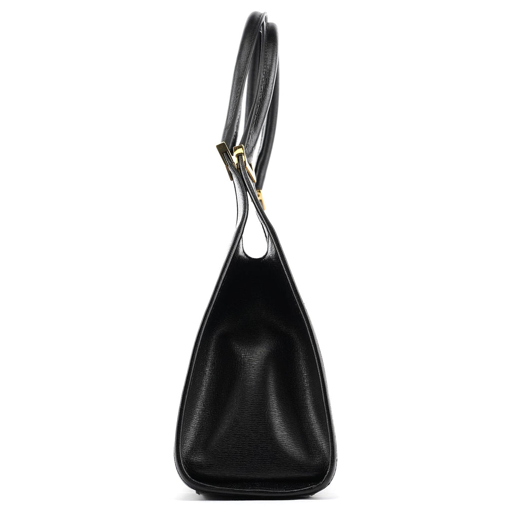 002 1067 Black Leather Jackie Shoulder Bag