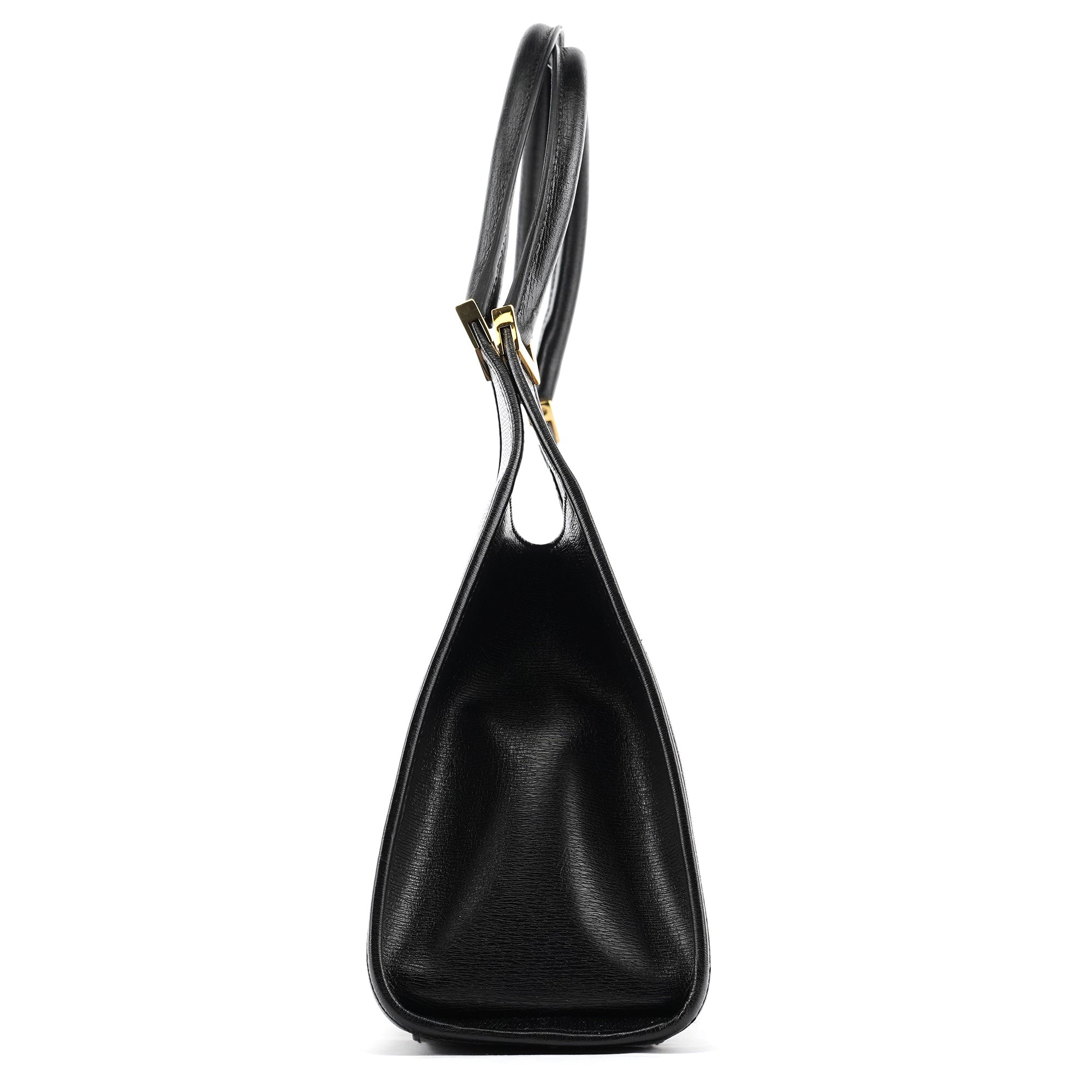 002 1067 Black Leather Jackie Shoulder Bag