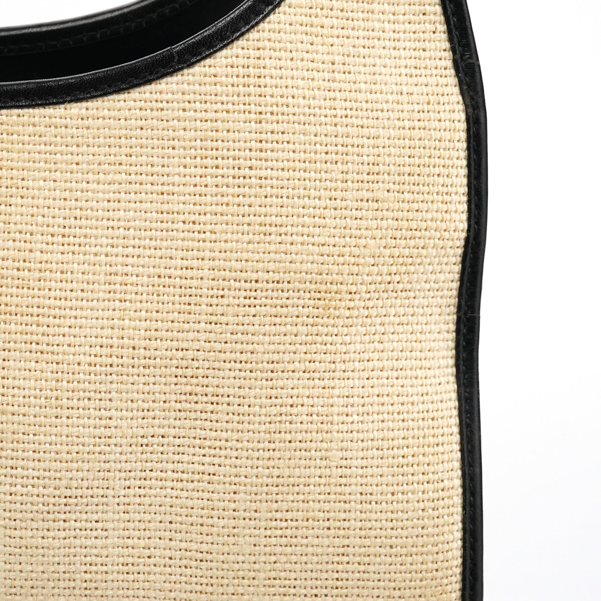 002 1068 Beige Canvas Leather Jackie Shoulder Bag