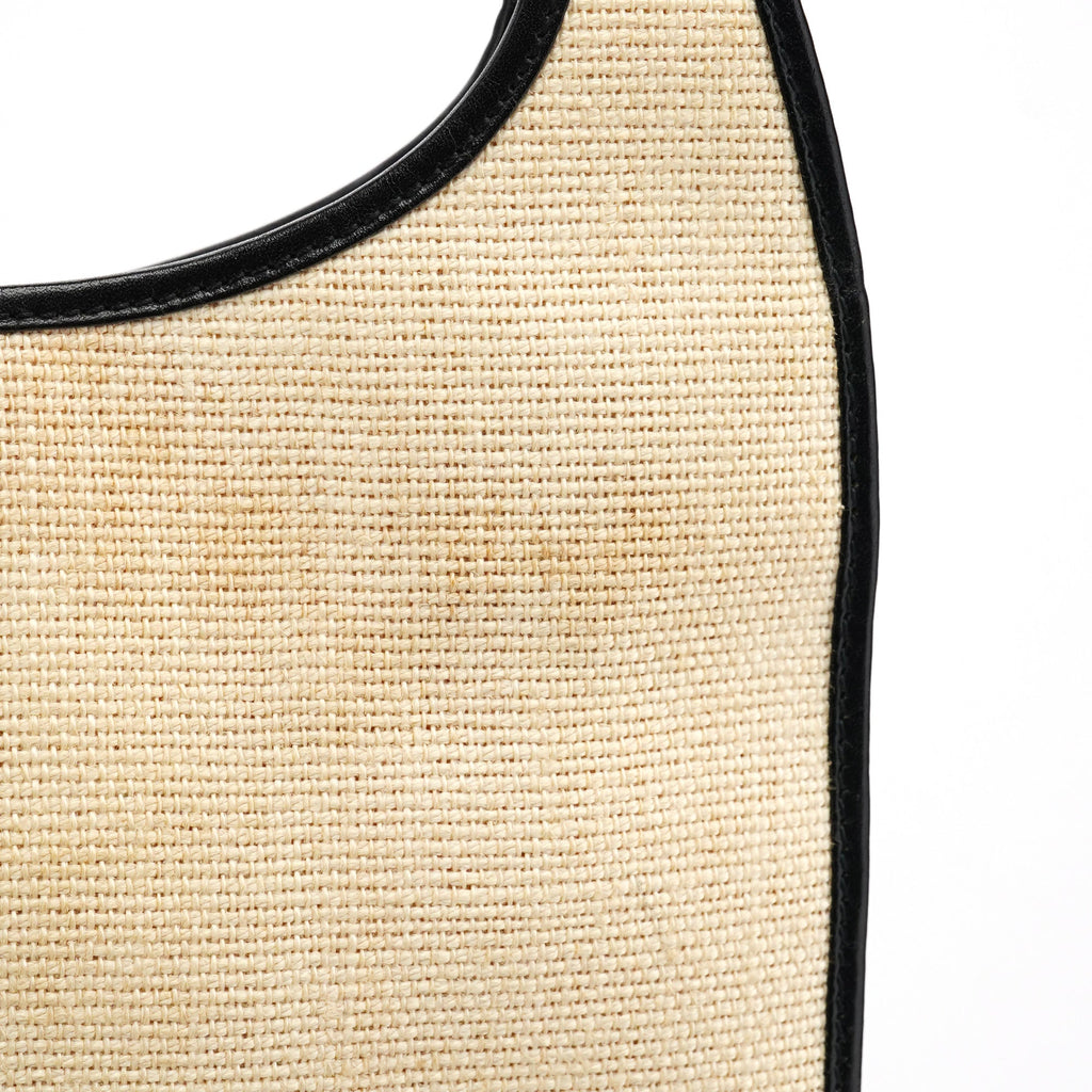 002 1068 Beige Canvas Leather Jackie Shoulder Bag