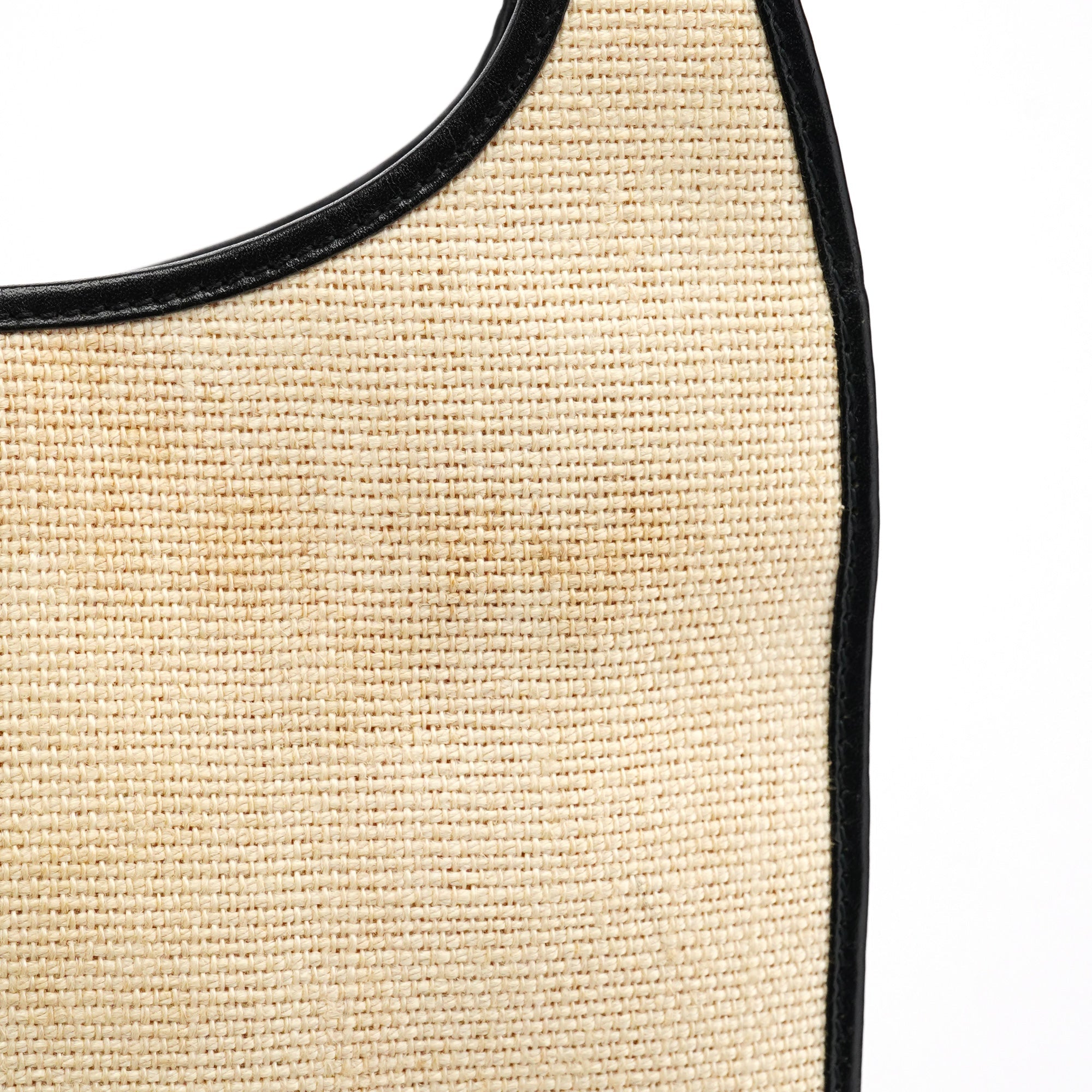 002 1068 Beige Canvas Leather Jackie Shoulder Bag