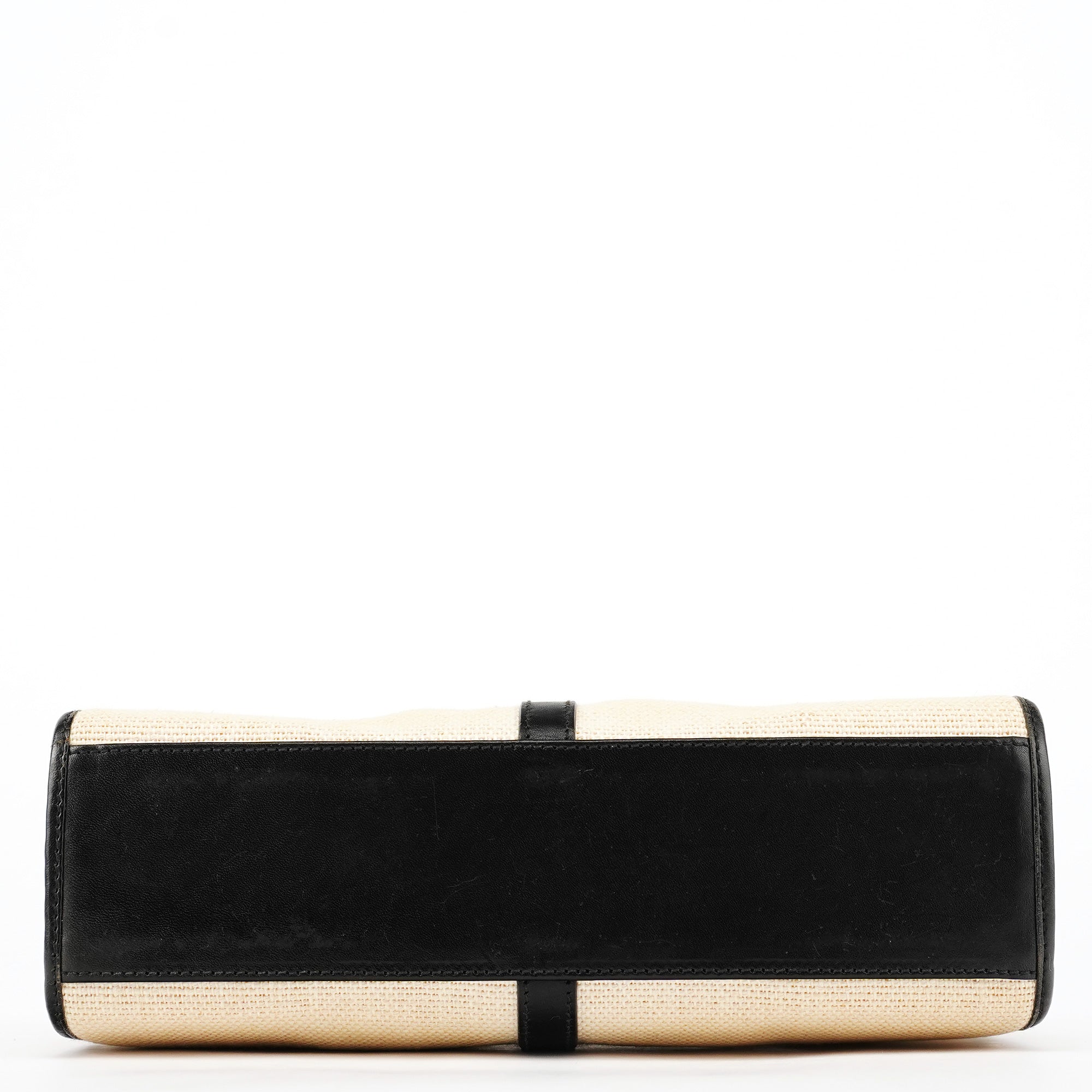 002 1068 Beige Canvas Leather Jackie Shoulder Bag
