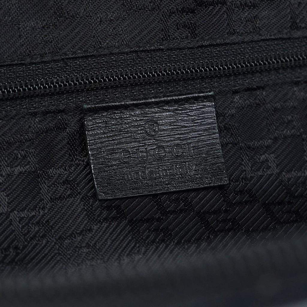 002 1071 Black Leather Jackie Tote Bag