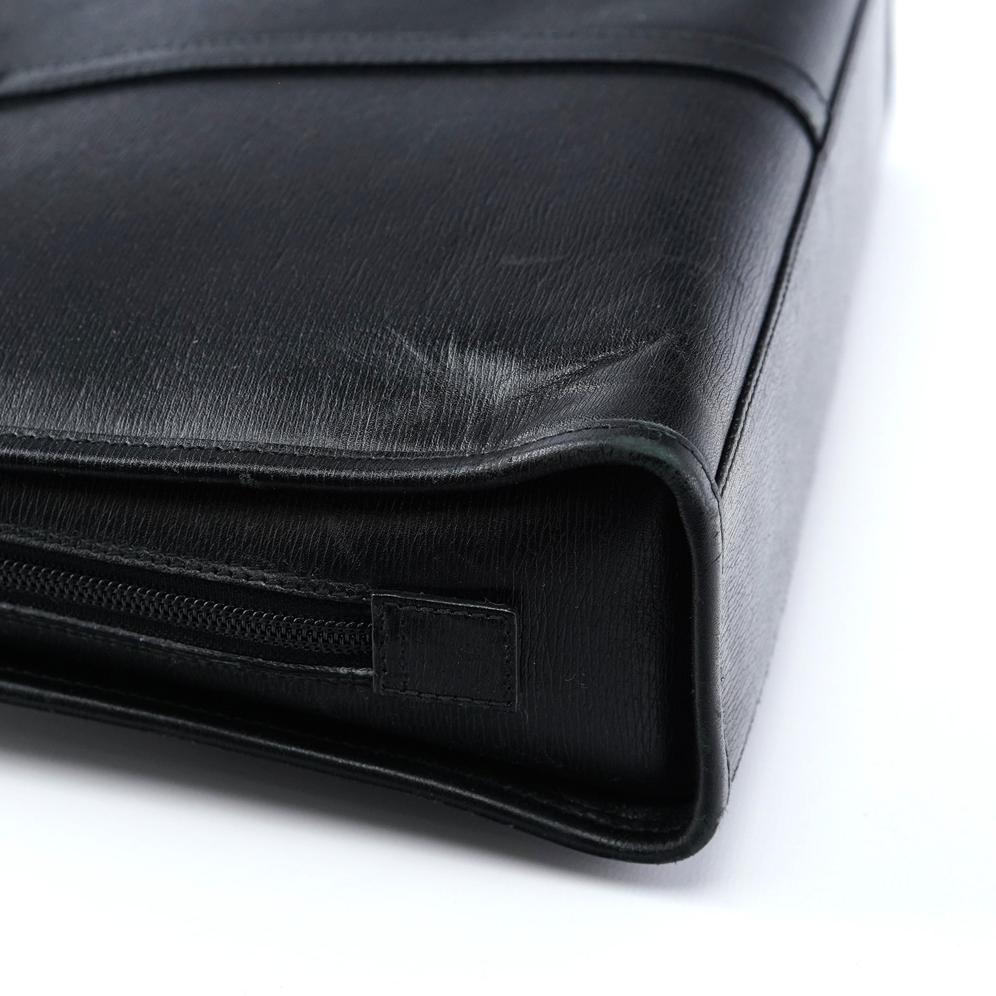 002 1071 Black Leather Jackie Tote Bag