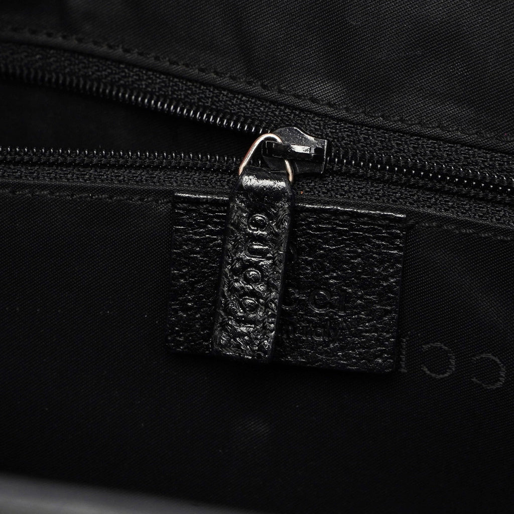 002 1073 Black Leather Jackie Tote