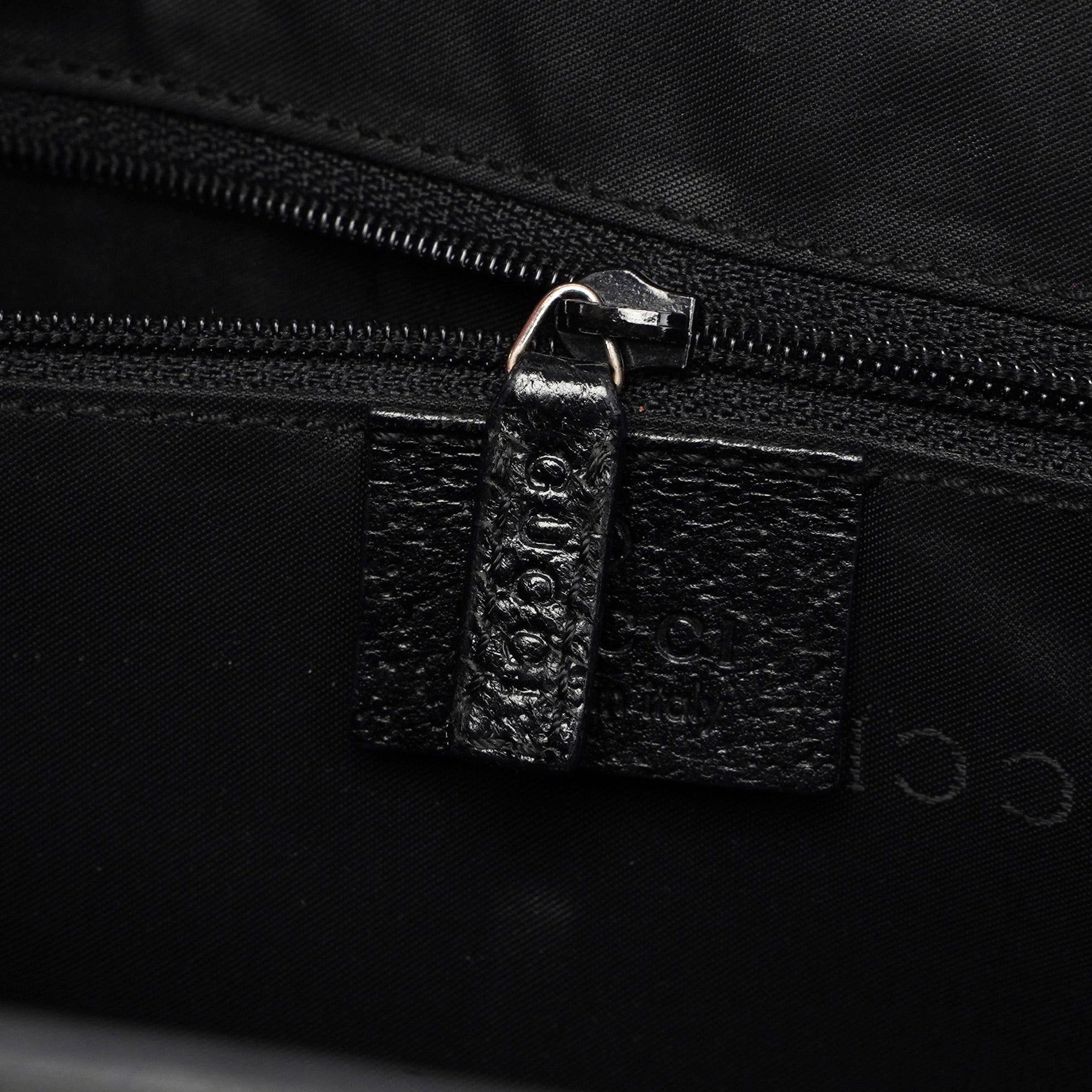 002 1073 Black Leather Jackie Tote