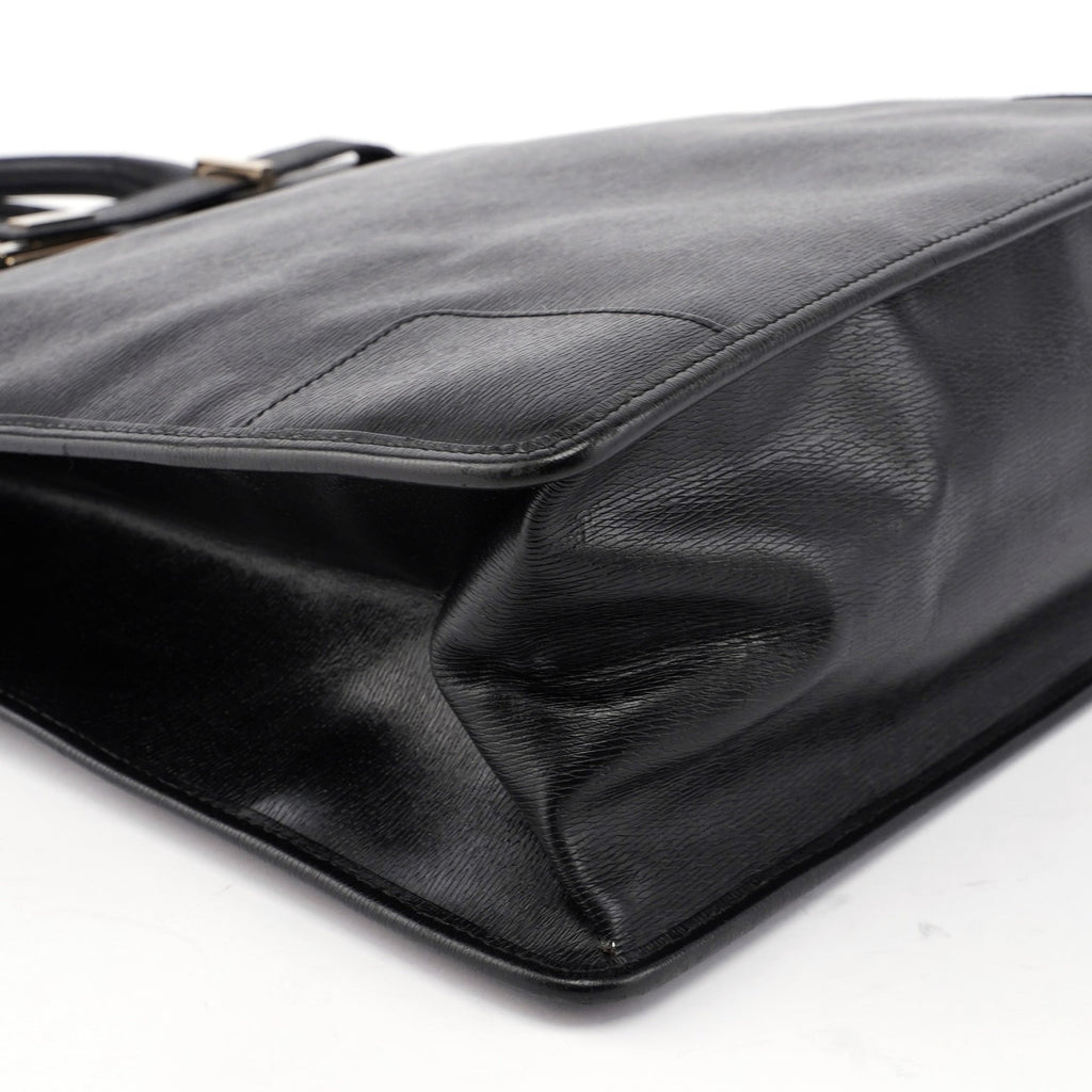 002 1091 Black Leather Tote Bag