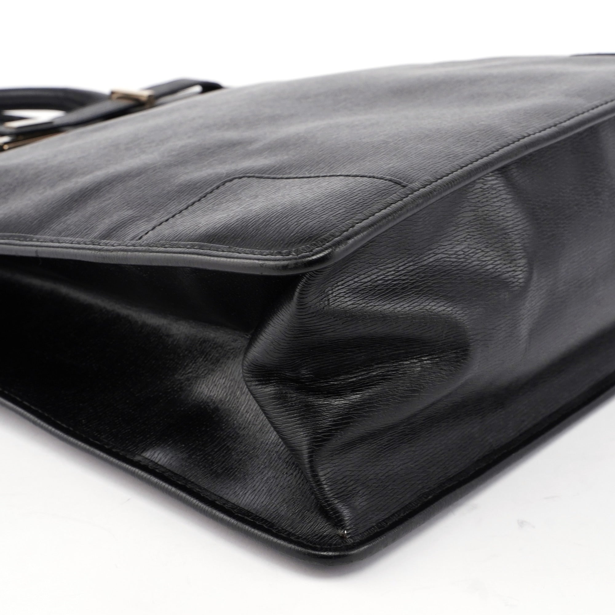 002 1091 Black Leather Tote Bag
