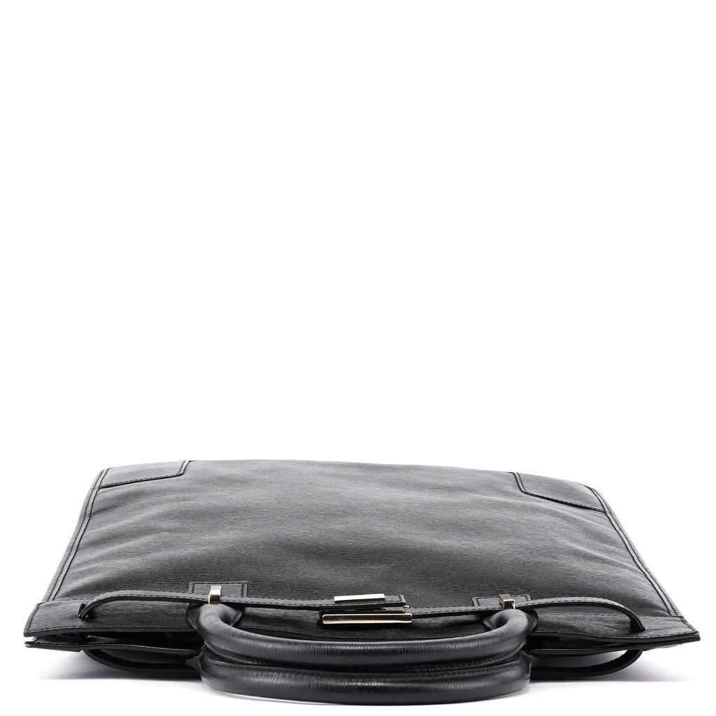 002 1091 Black Leather Tote Bag