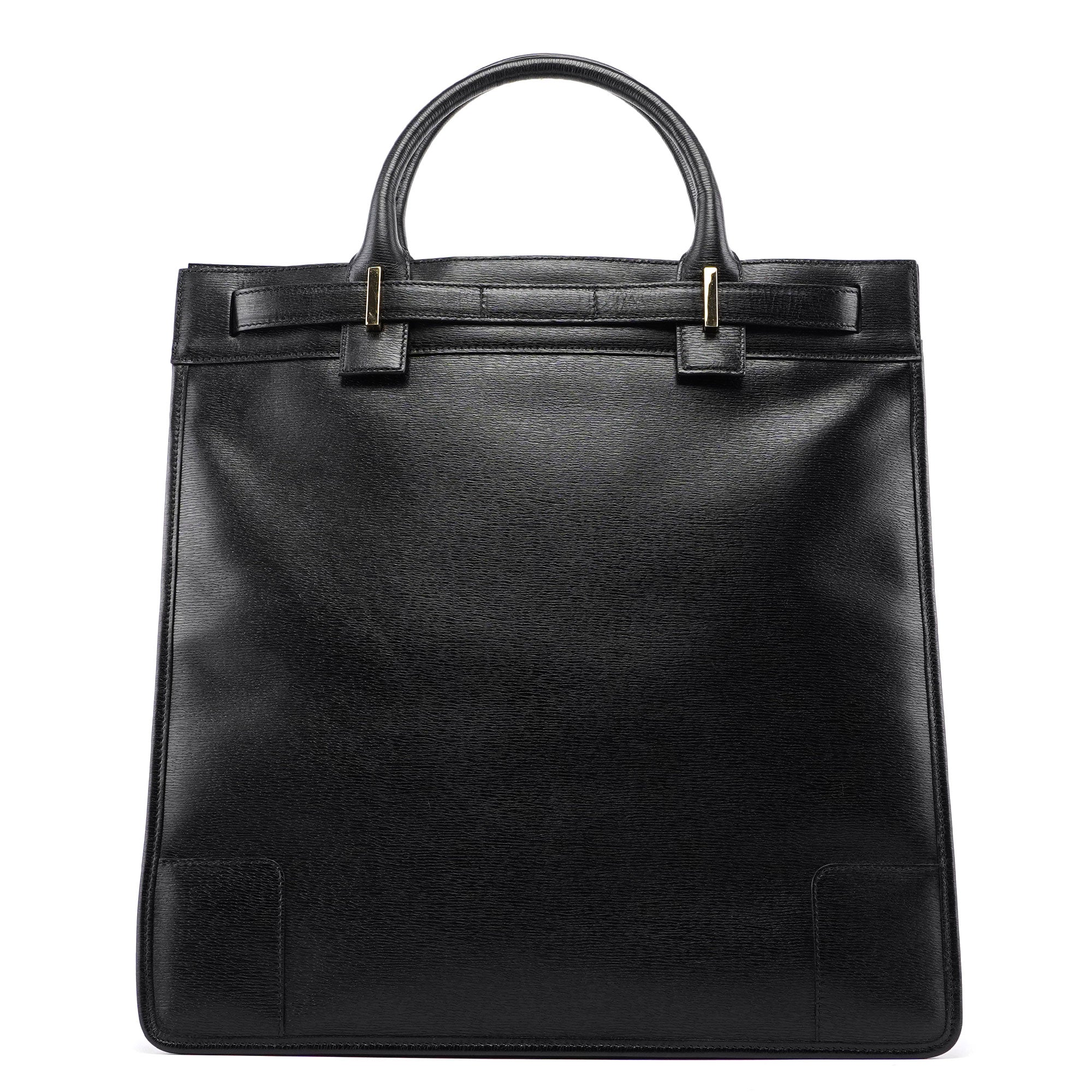 002 1091 Black Leather Tote Bag