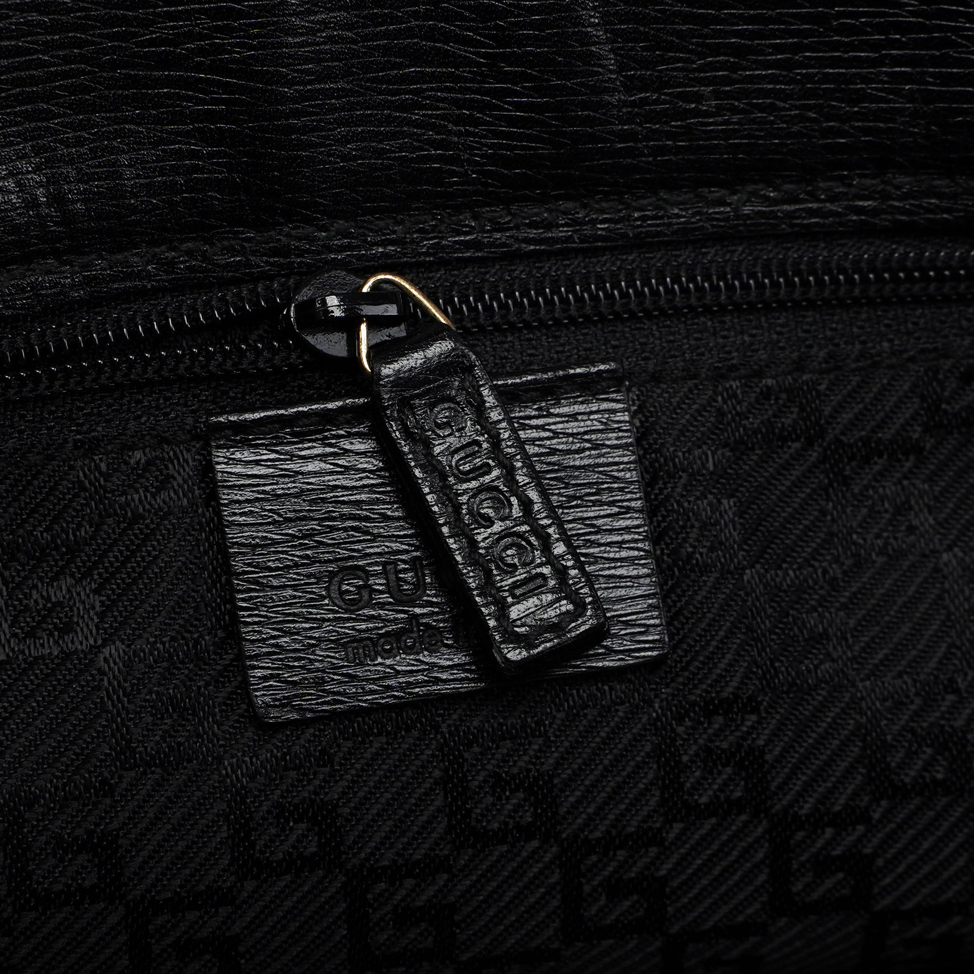 002 1091 Black Leather Tote Bag