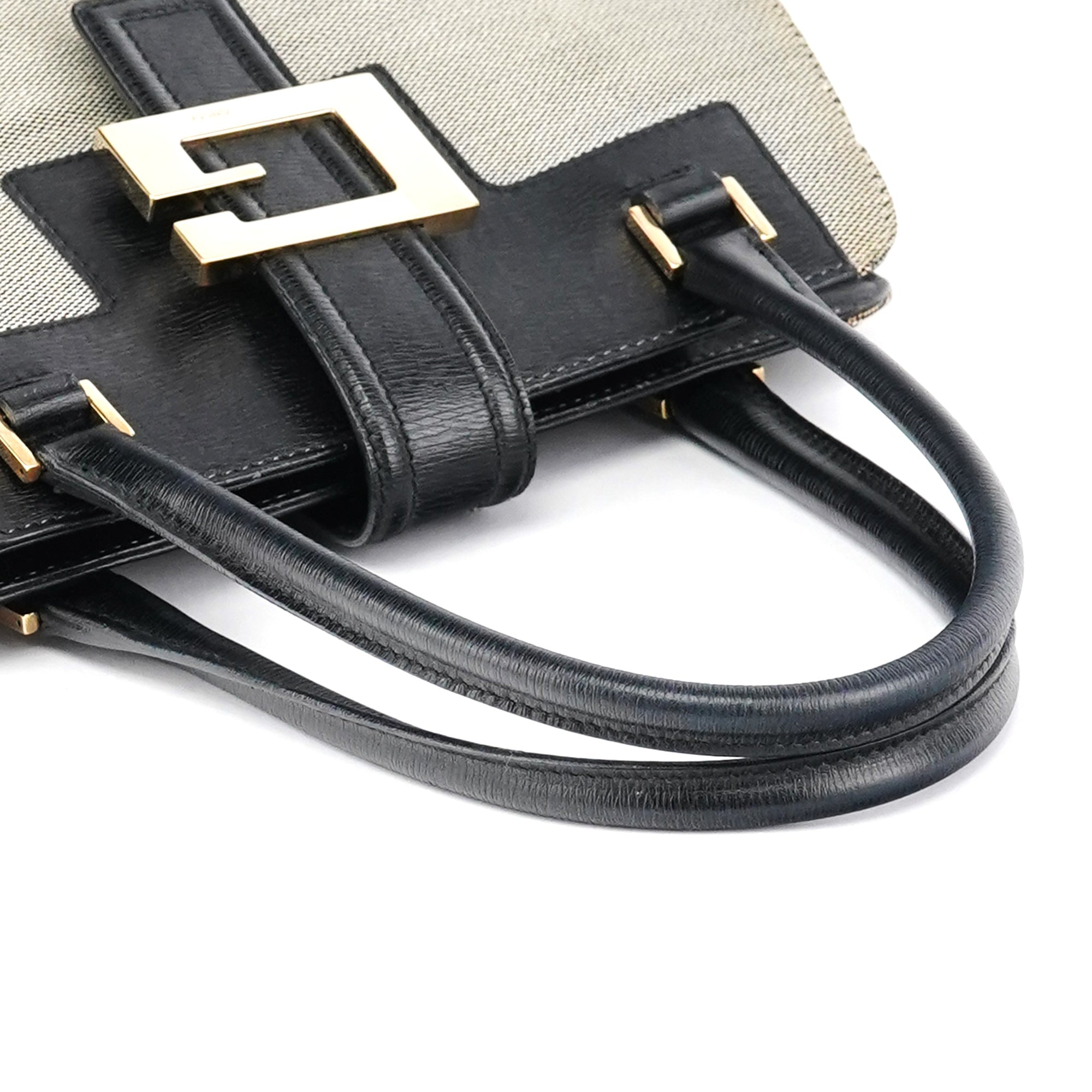 002 1103 Beige Canvas Square G Tote Bag
