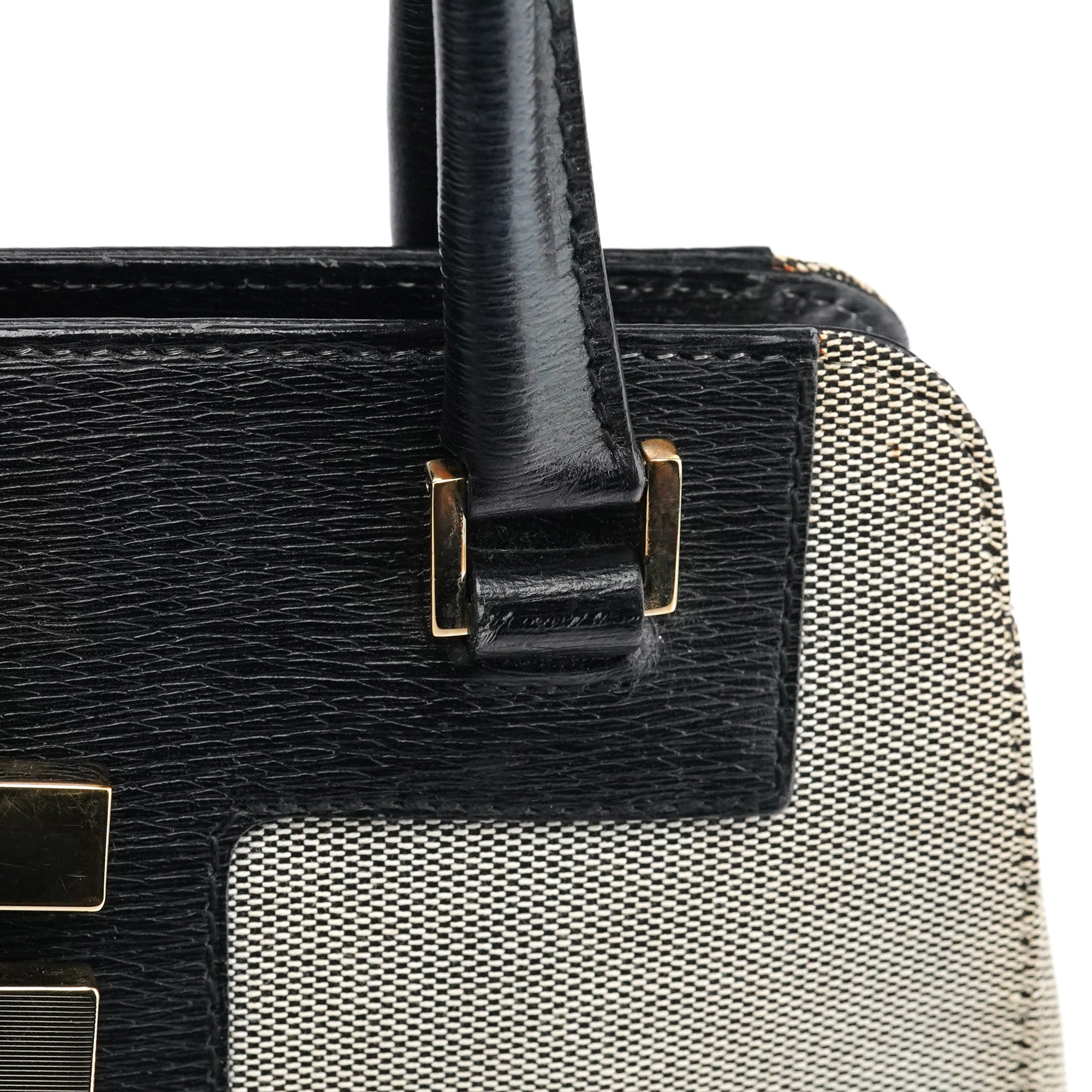 002 1103 Beige Canvas Square G Tote Bag