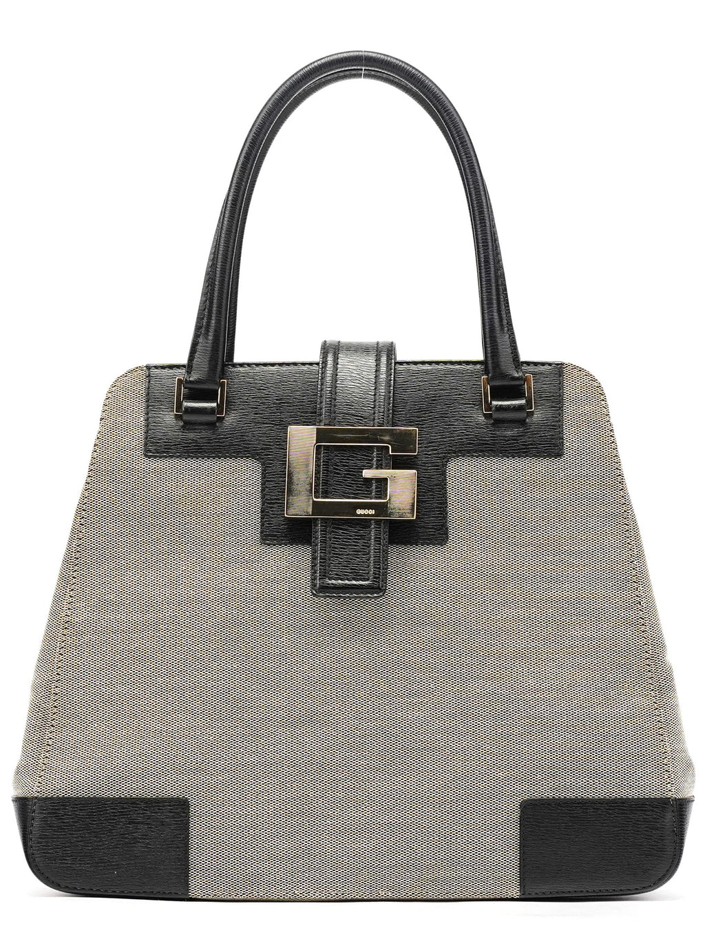 002 1103 Beige Canvas Square G Tote Bag