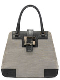 002 1103 Beige Canvas Square G Tote Bag