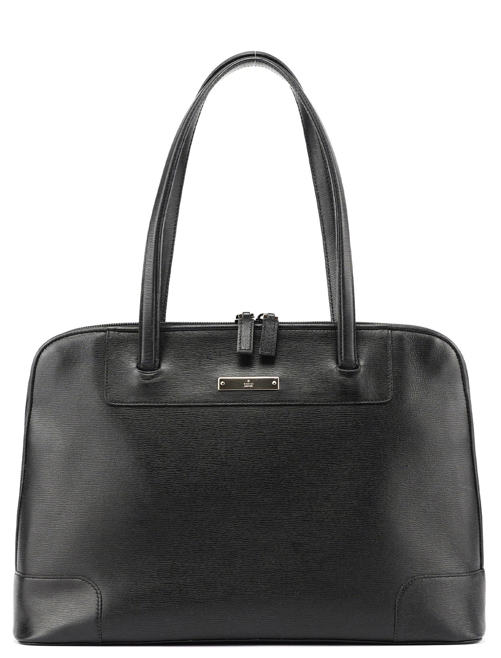 002 1122 Black Leather Tote Bag