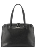 002 1122 Black Leather Tote Bag
