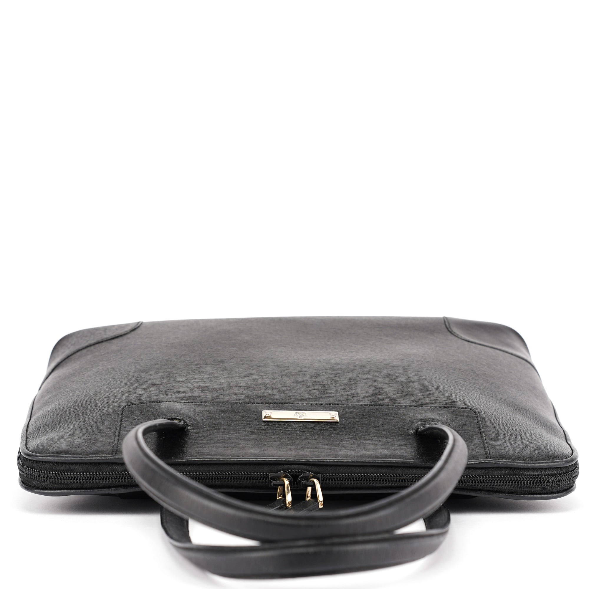 002 1122 Black Leather Tote Bag