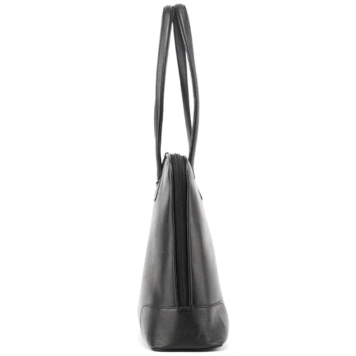 002 1122 Black Leather Tote Bag
