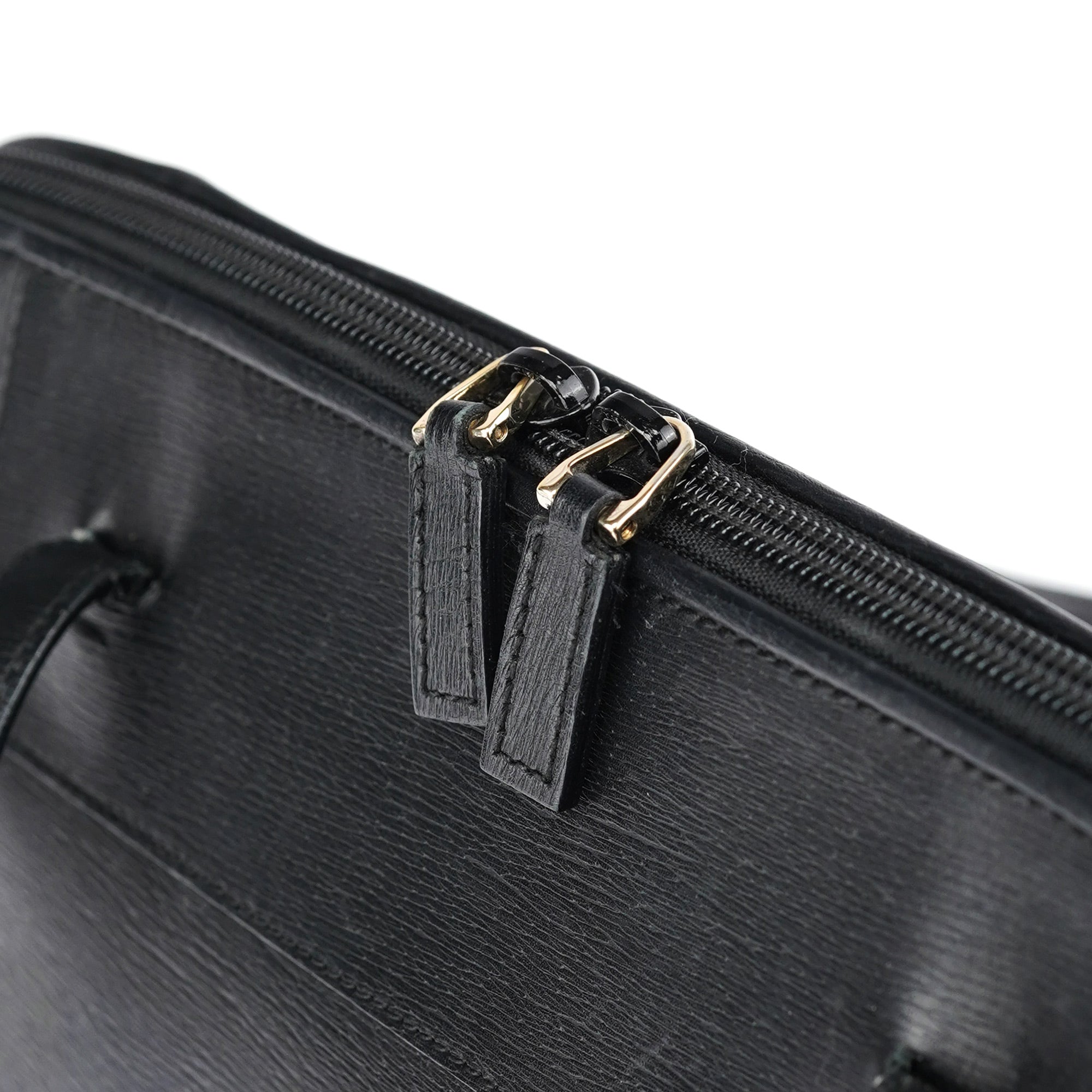 002 1122 Black Leather Tote Bag