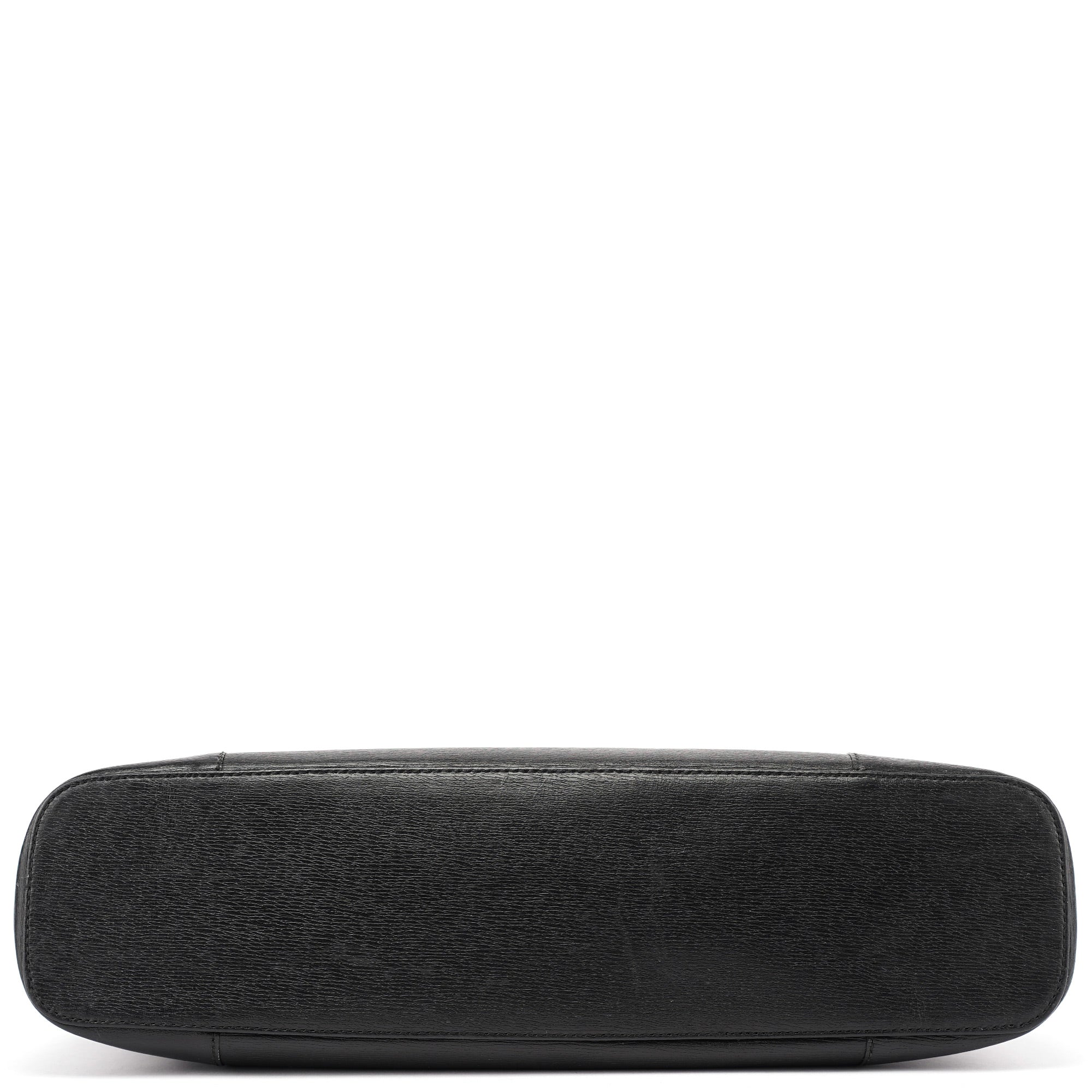 002 1122 Black Leather Tote Bag