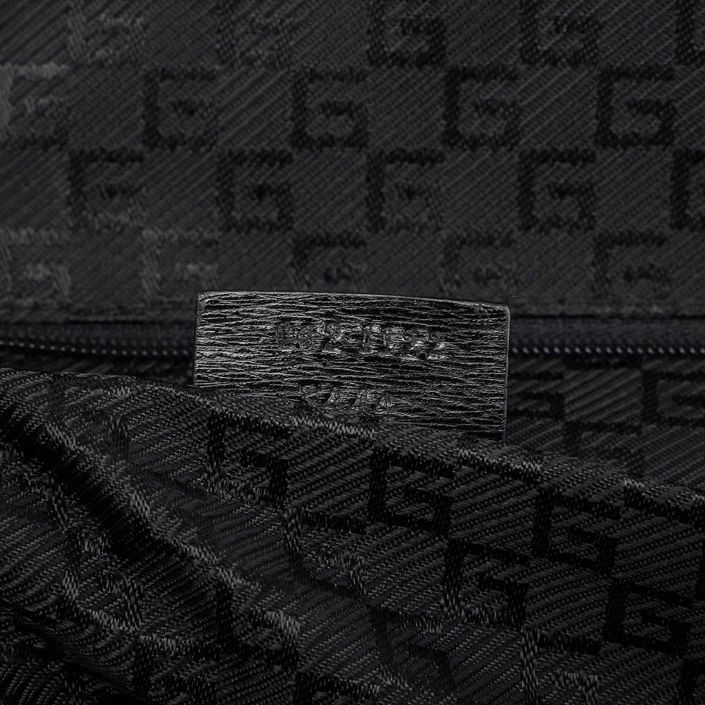 002 1122 Black Leather Tote Bag