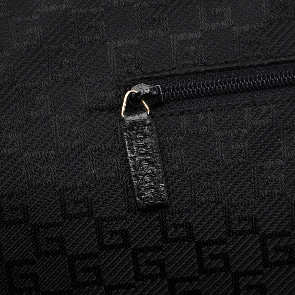 002 1122 Black Leather Tote Bag