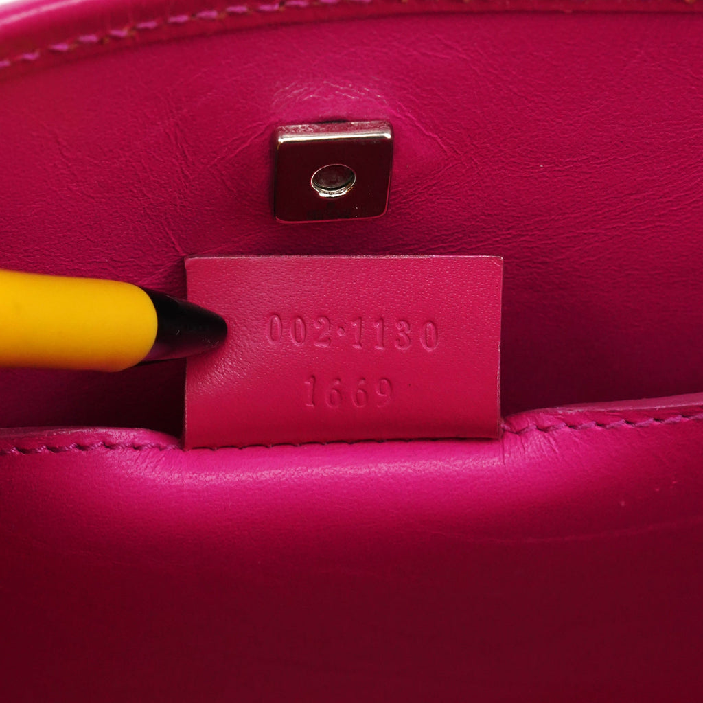 002 1130 Pink Satin Leather Tote Bag