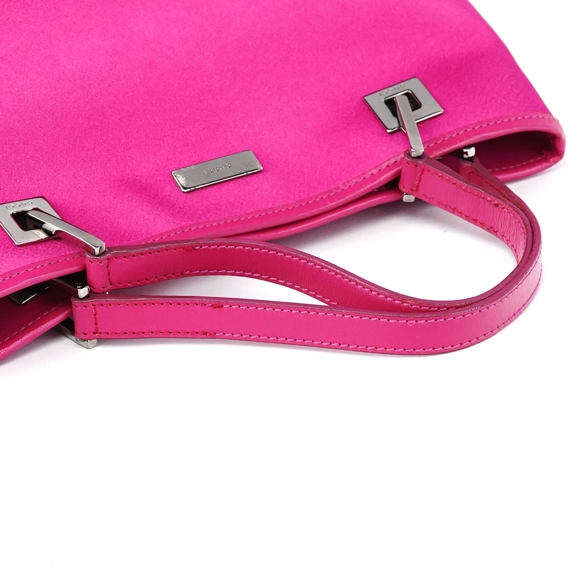 002 1130 Pink Satin Leather Tote Bag