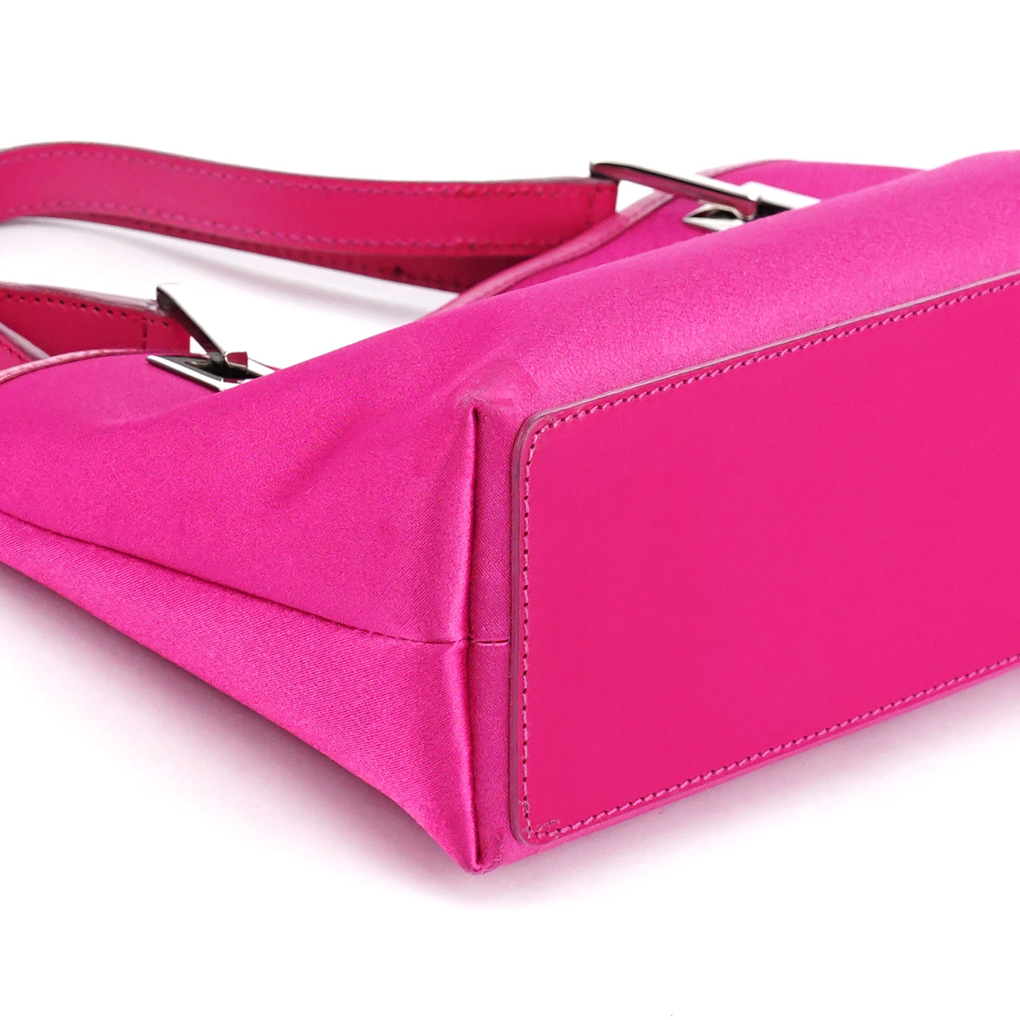 002 1130 Pink Satin Leather Tote Bag