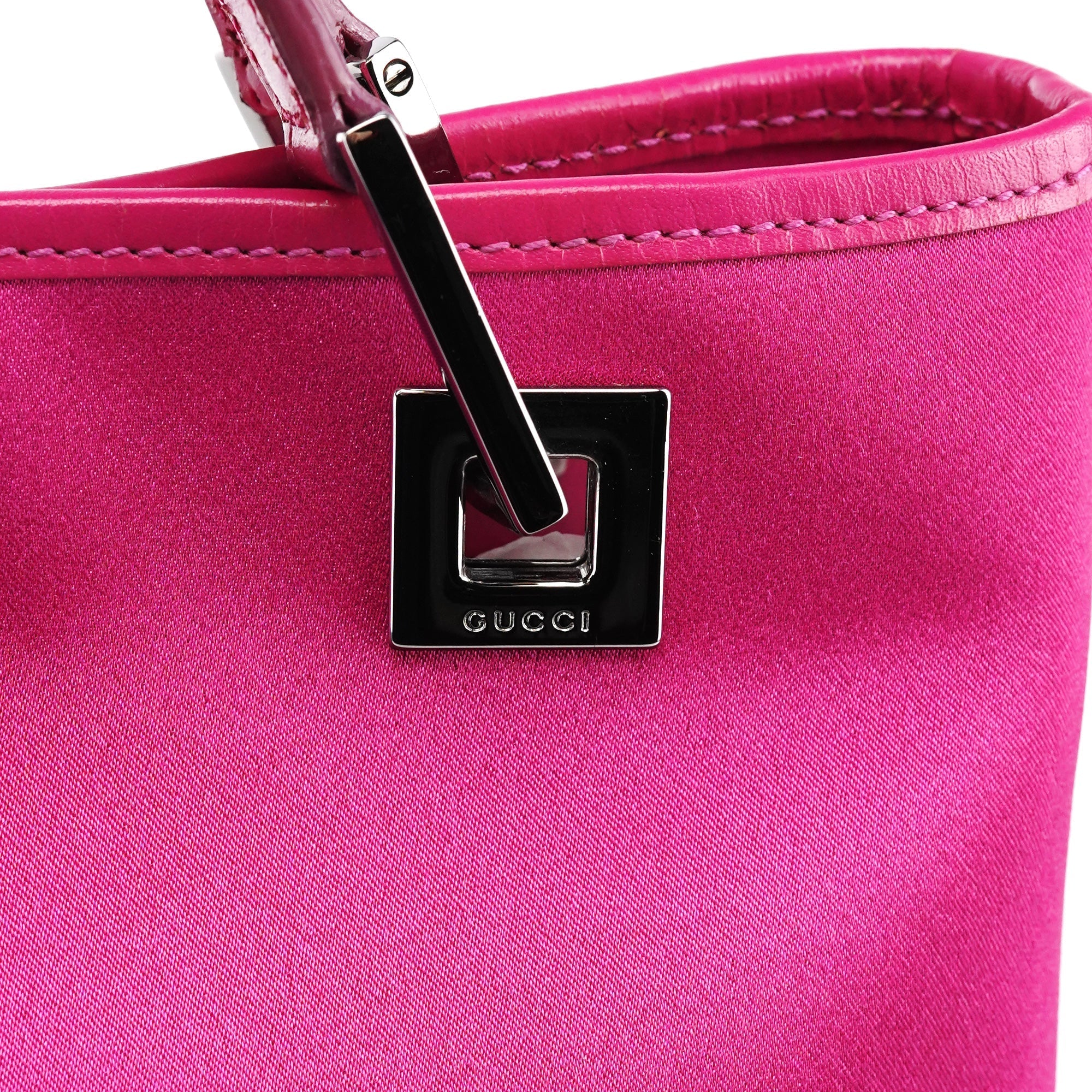 002 1130 Pink Satin Leather Tote Bag