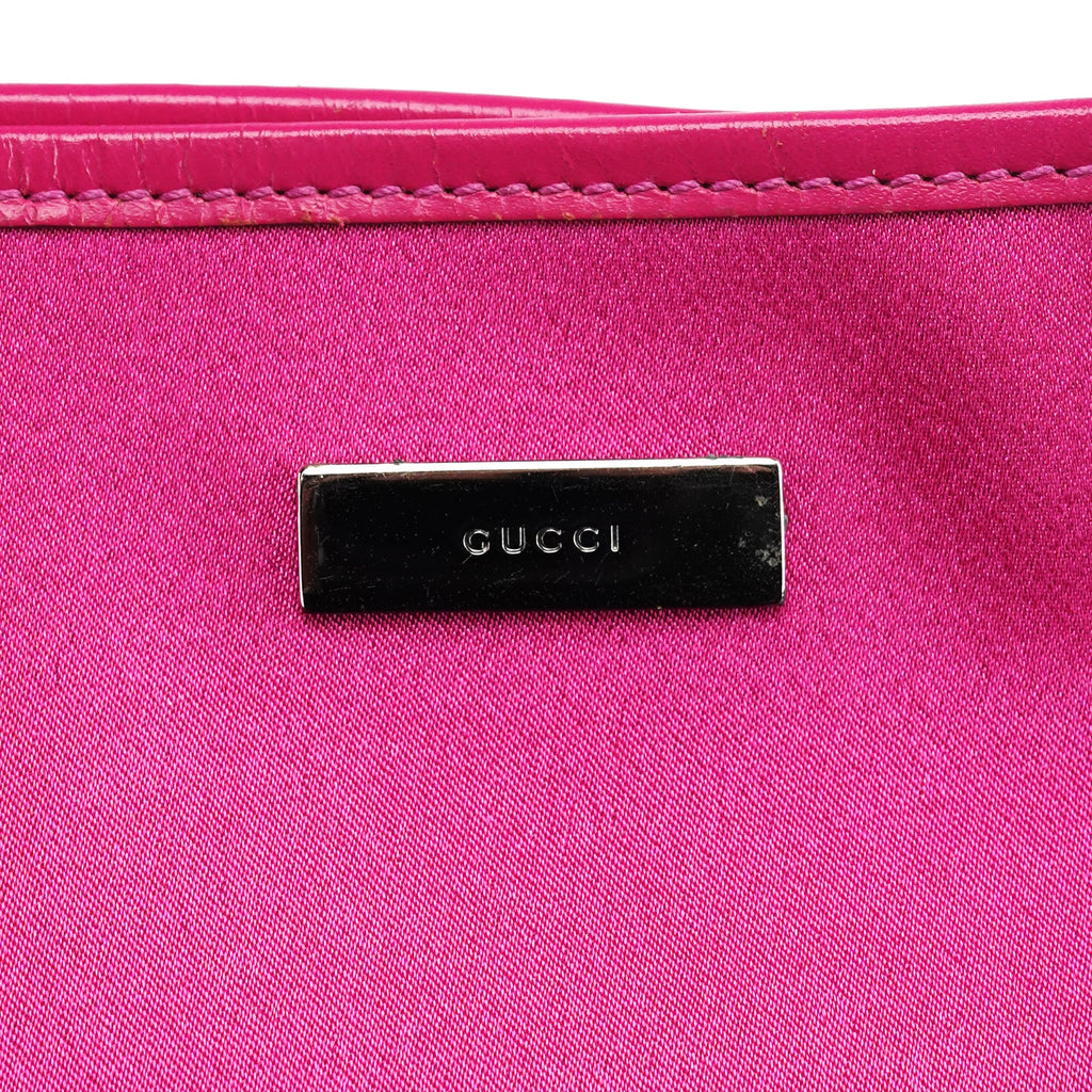 002 1130 Pink Satin Leather Tote Bag