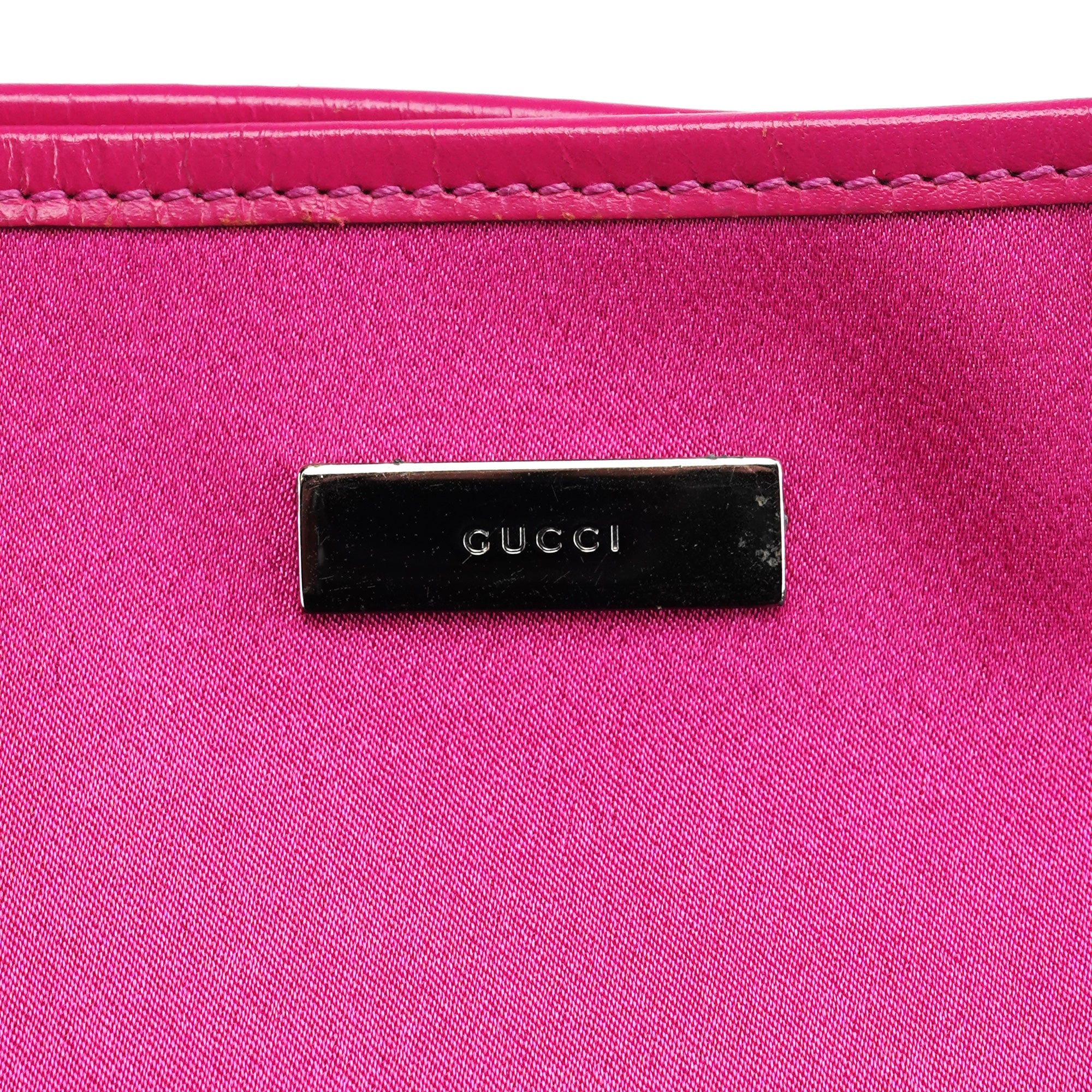 002 1130 Pink Satin Leather Tote Bag