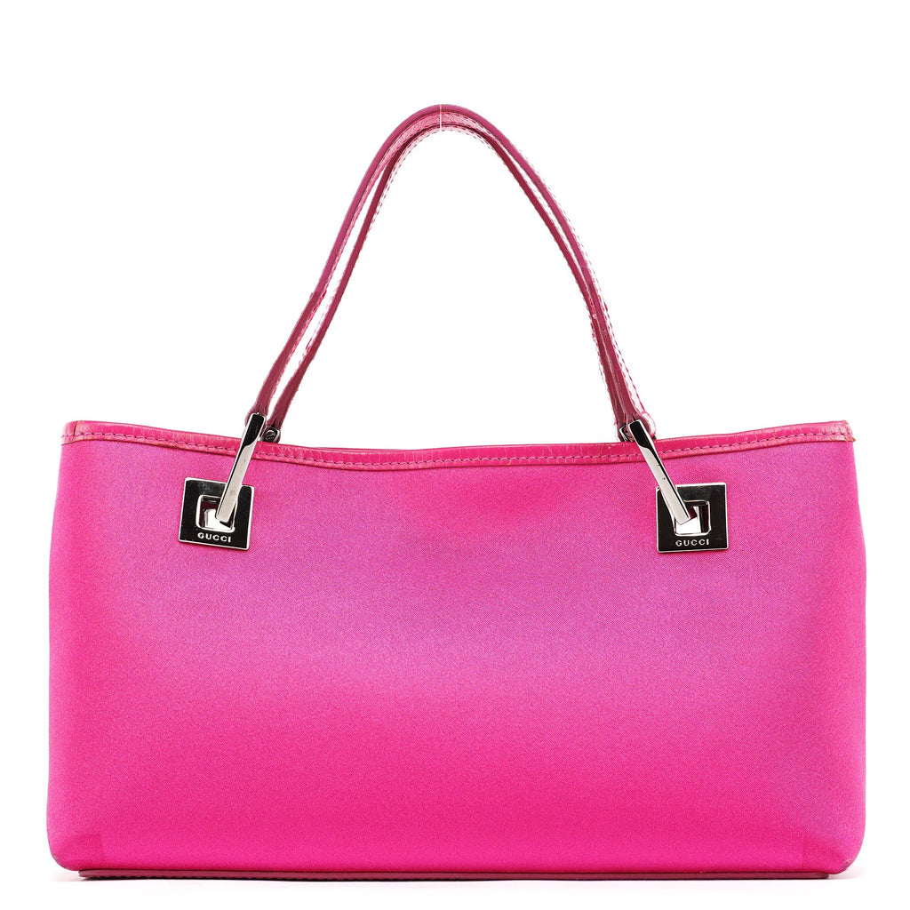 002 1130 Pink Satin Leather Tote Bag