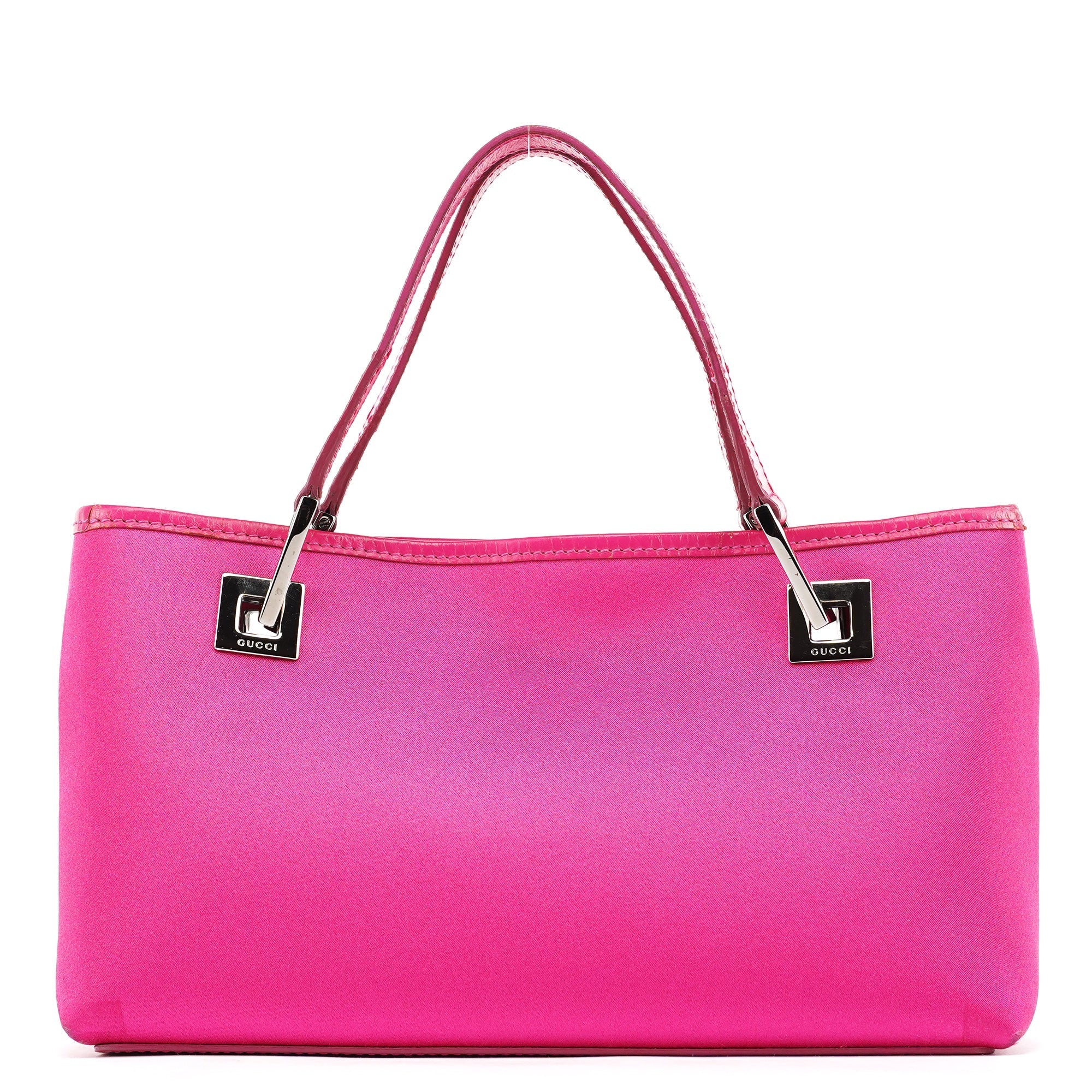 002 1130 Pink Satin Leather Tote Bag
