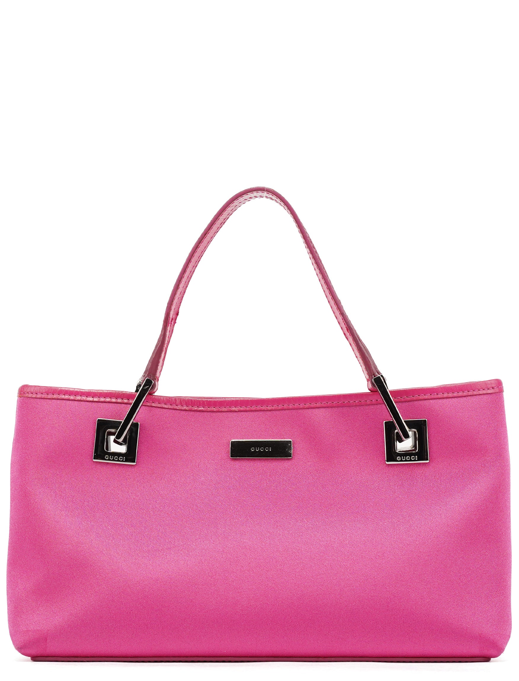 002 1130 Pink Satin Leather Tote Bag