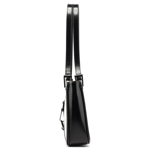 002 1132 Black Patent Leather Jackie Tote Bag