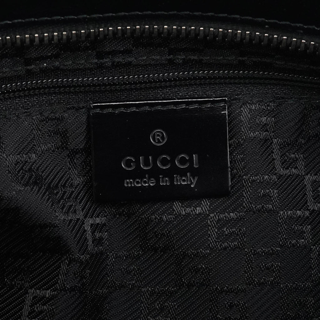 002 1132 Black Patent Leather Jackie Tote Bag