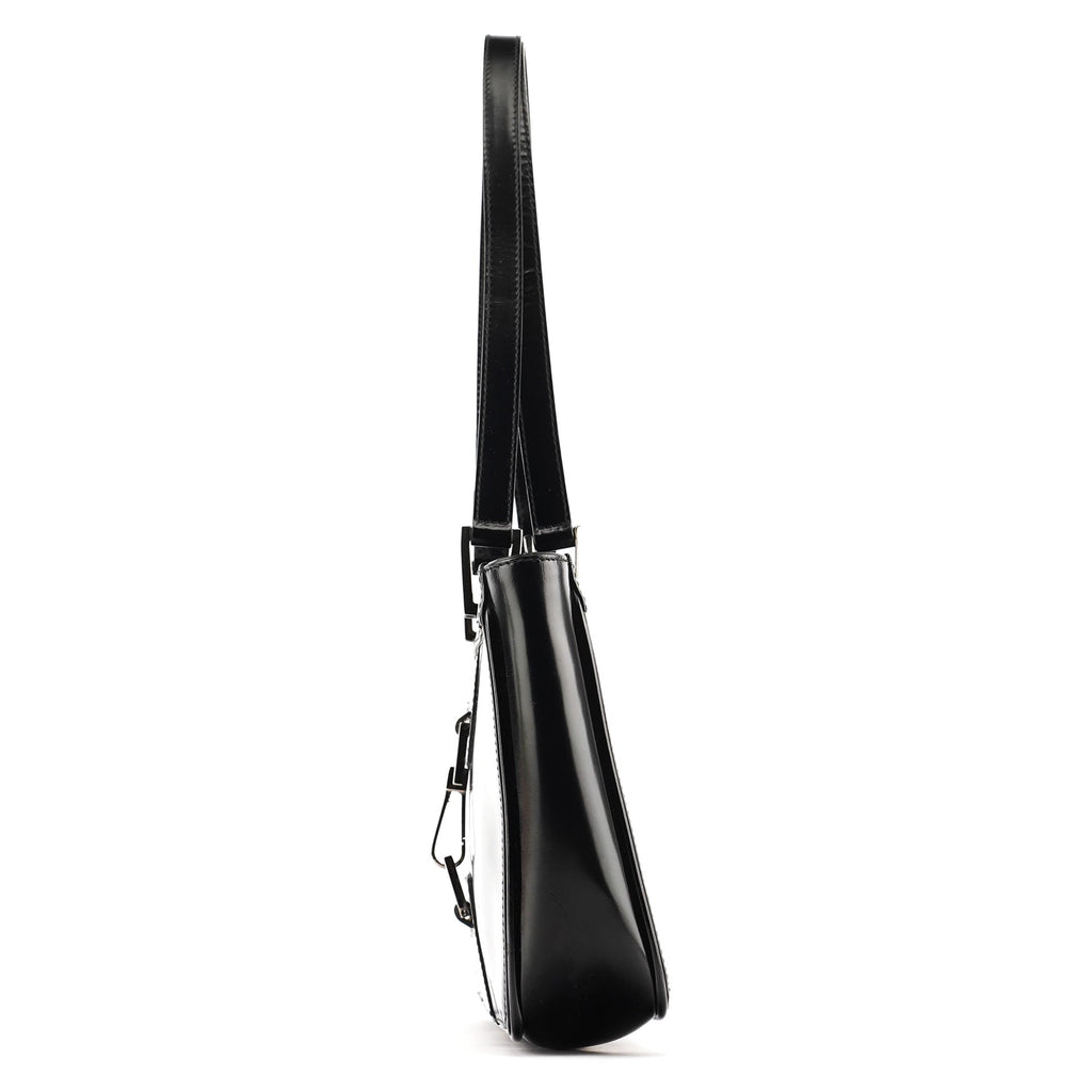 002 1132 Black Patent Leather Jackie Tote Bag